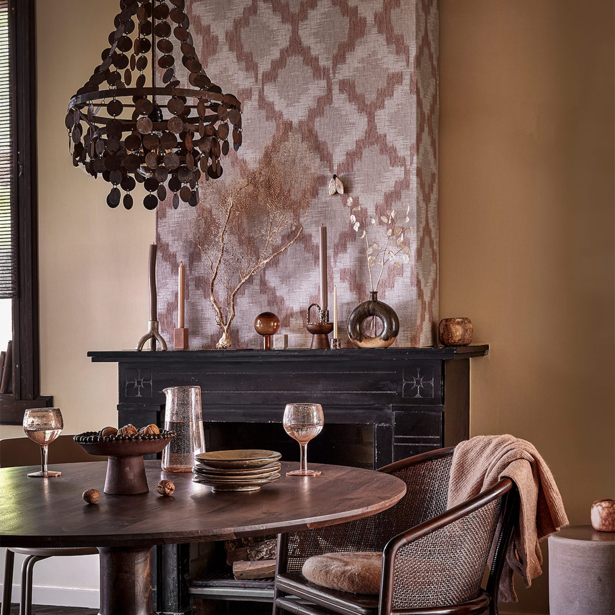 warm behang voor de woonkamer