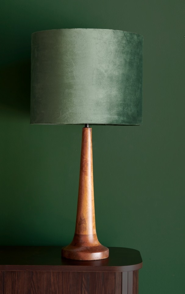 Lampenkap velours groen, Ø40×25 cm, Karwei Beeld: Karwei