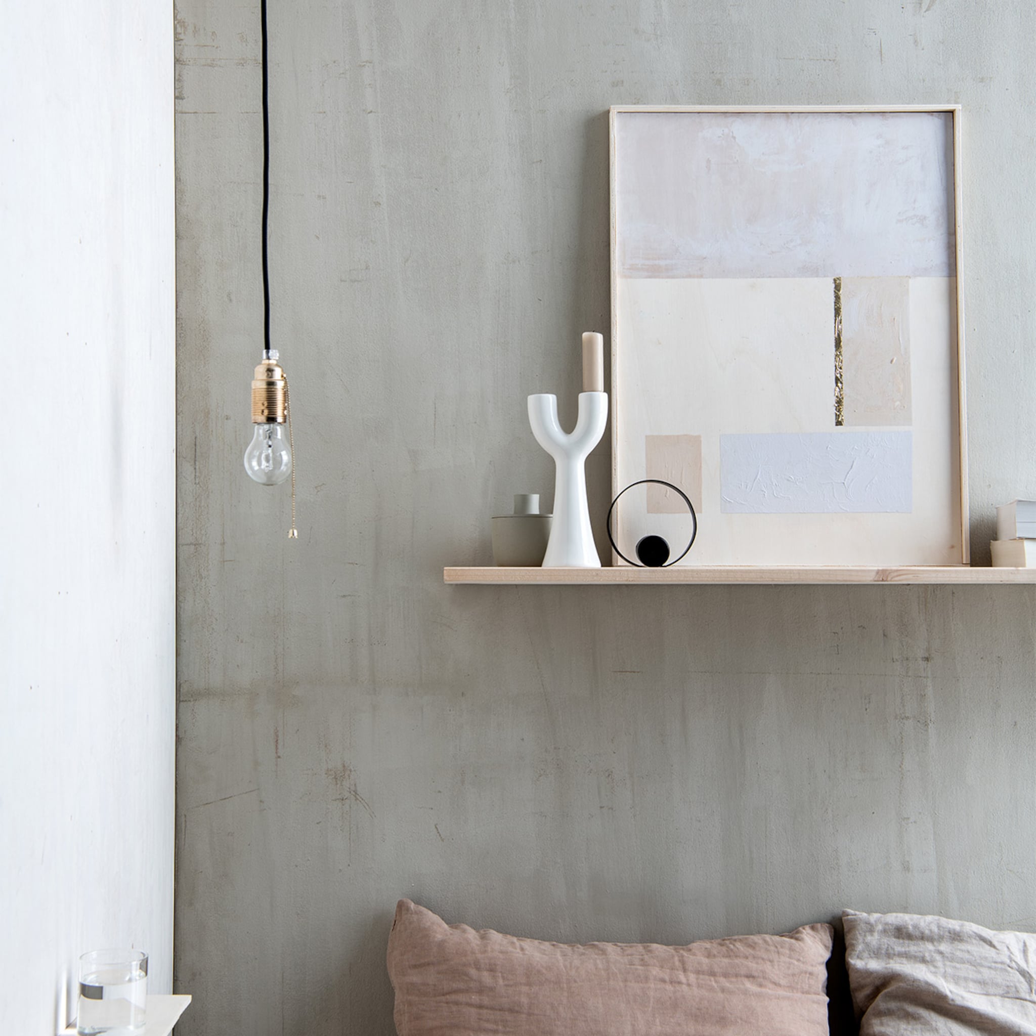 wandplank boven bed stylen