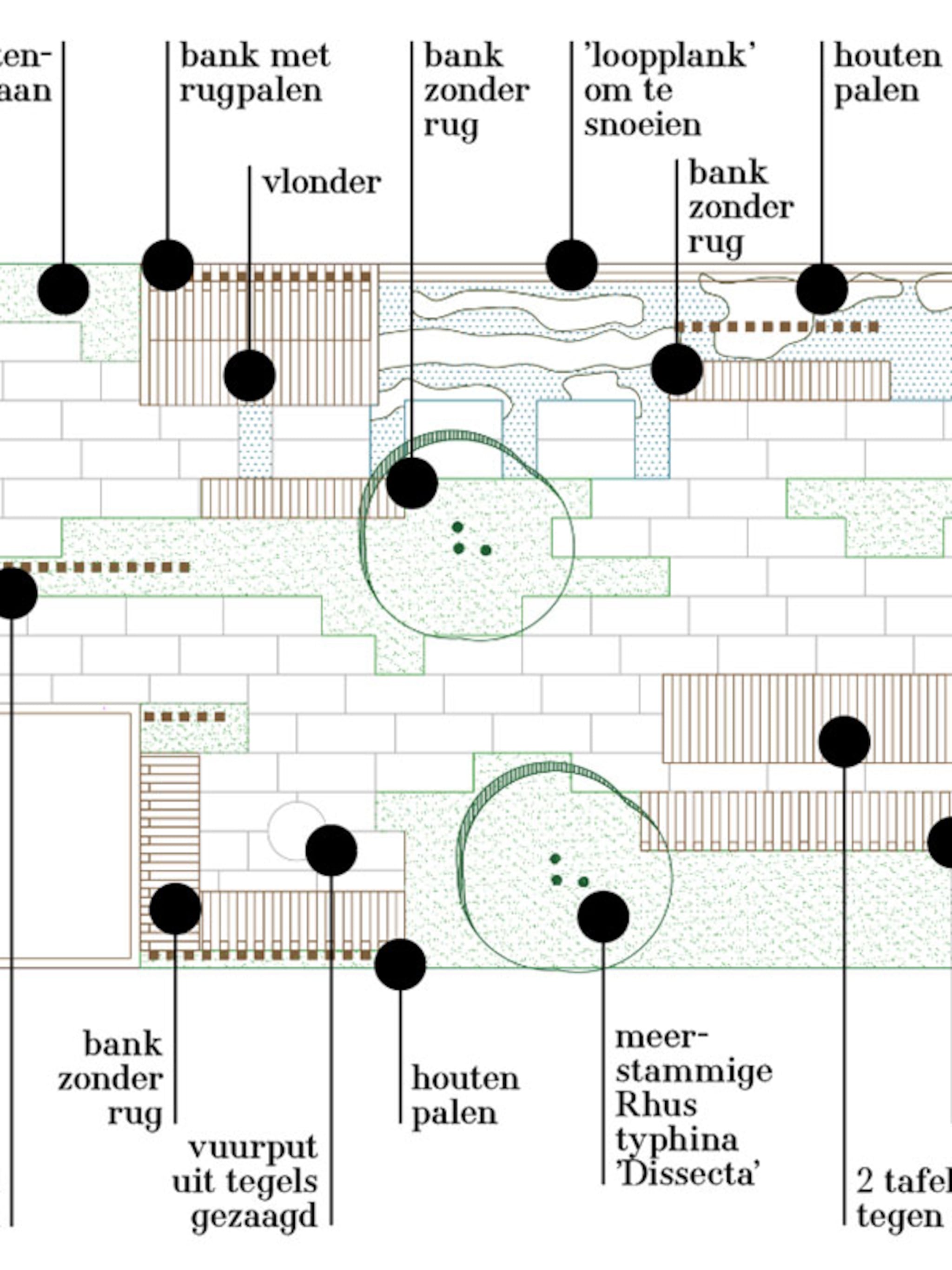 strak en wild tuinontwerp voor een tuin met drassige grond