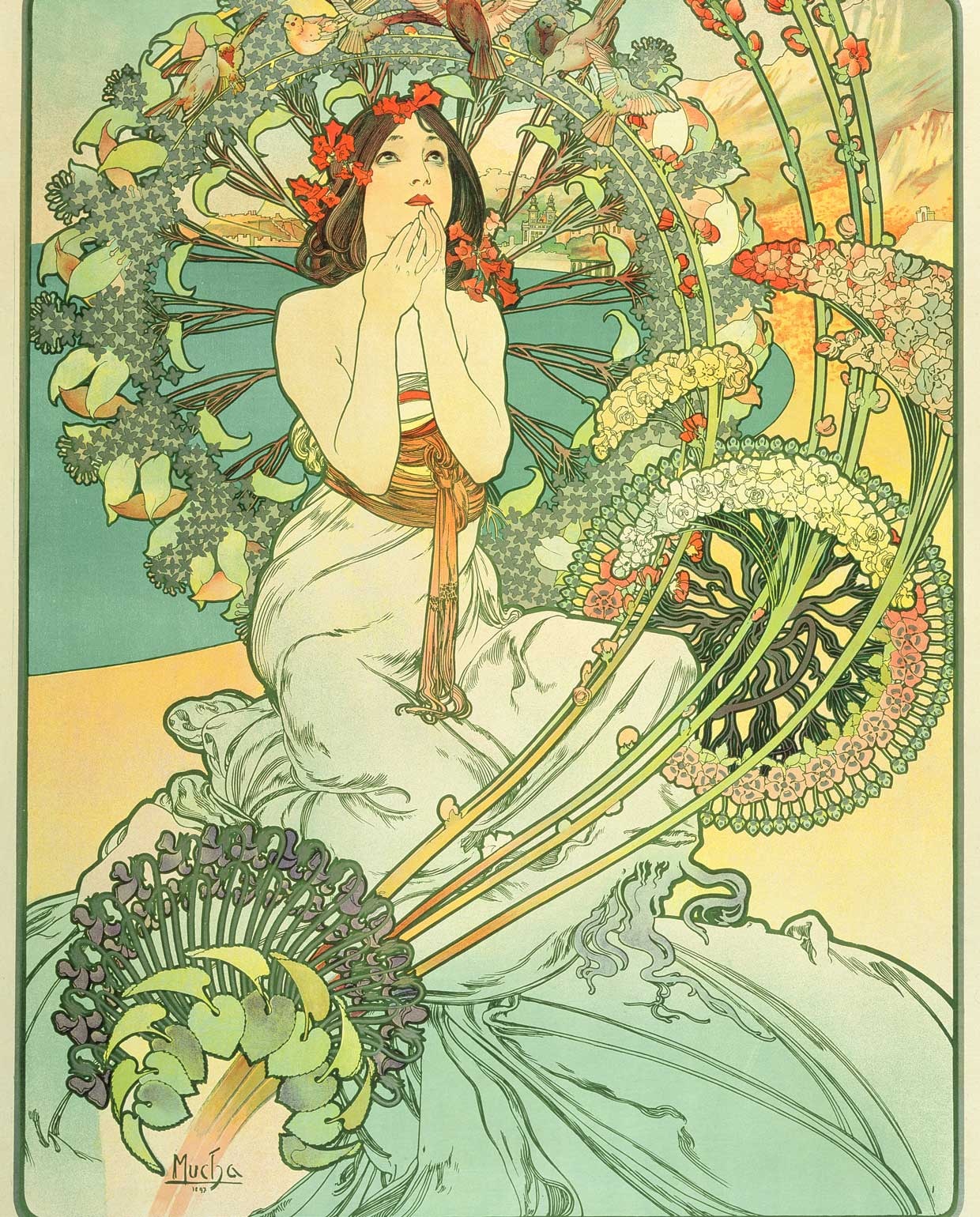 Alphonse Mucha, Affiche voor ‘Monaco – Monte Carlo’ spoorwegmaatschappij , 1897 Copyright © 2021 Mucha Trust