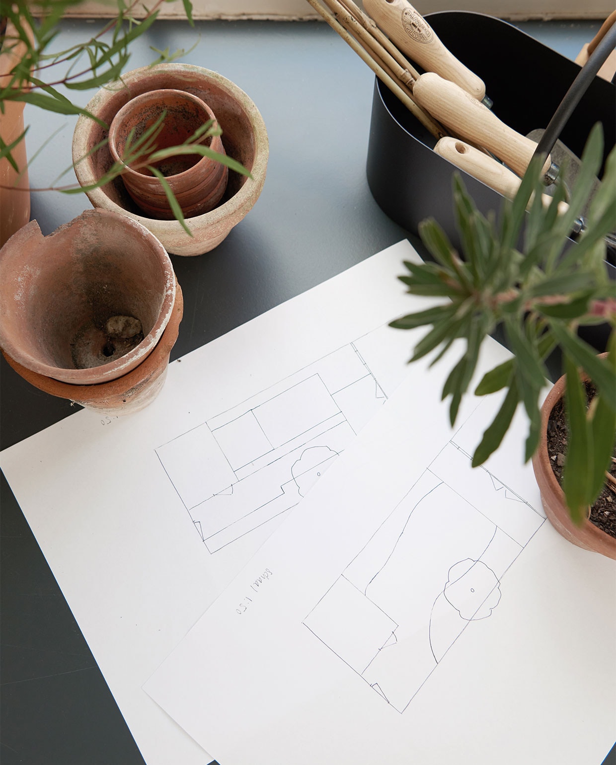 Probeer de verschillende vormen eerst uit op papier vtwonen college basiscursus droomtuin | fotografie Stan Koolen