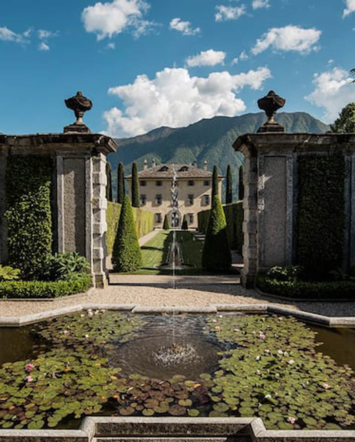 Tuin en fontein Villa Balbiano House of Gucci Beeld: Airbnb