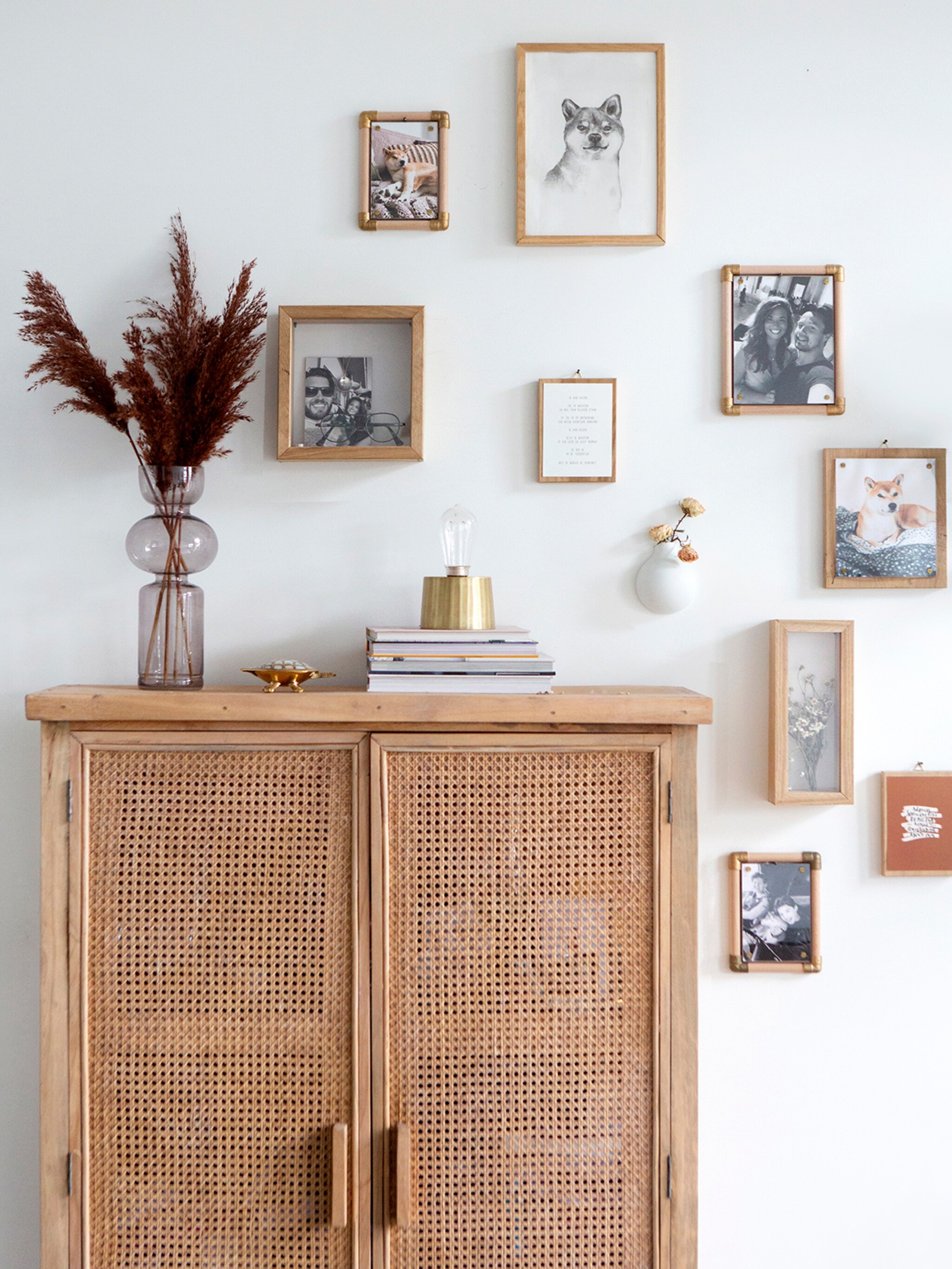 8x een vintage look met rotan kasten