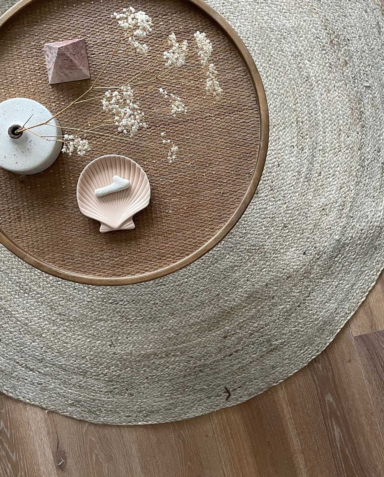 rond beige vloerkleed