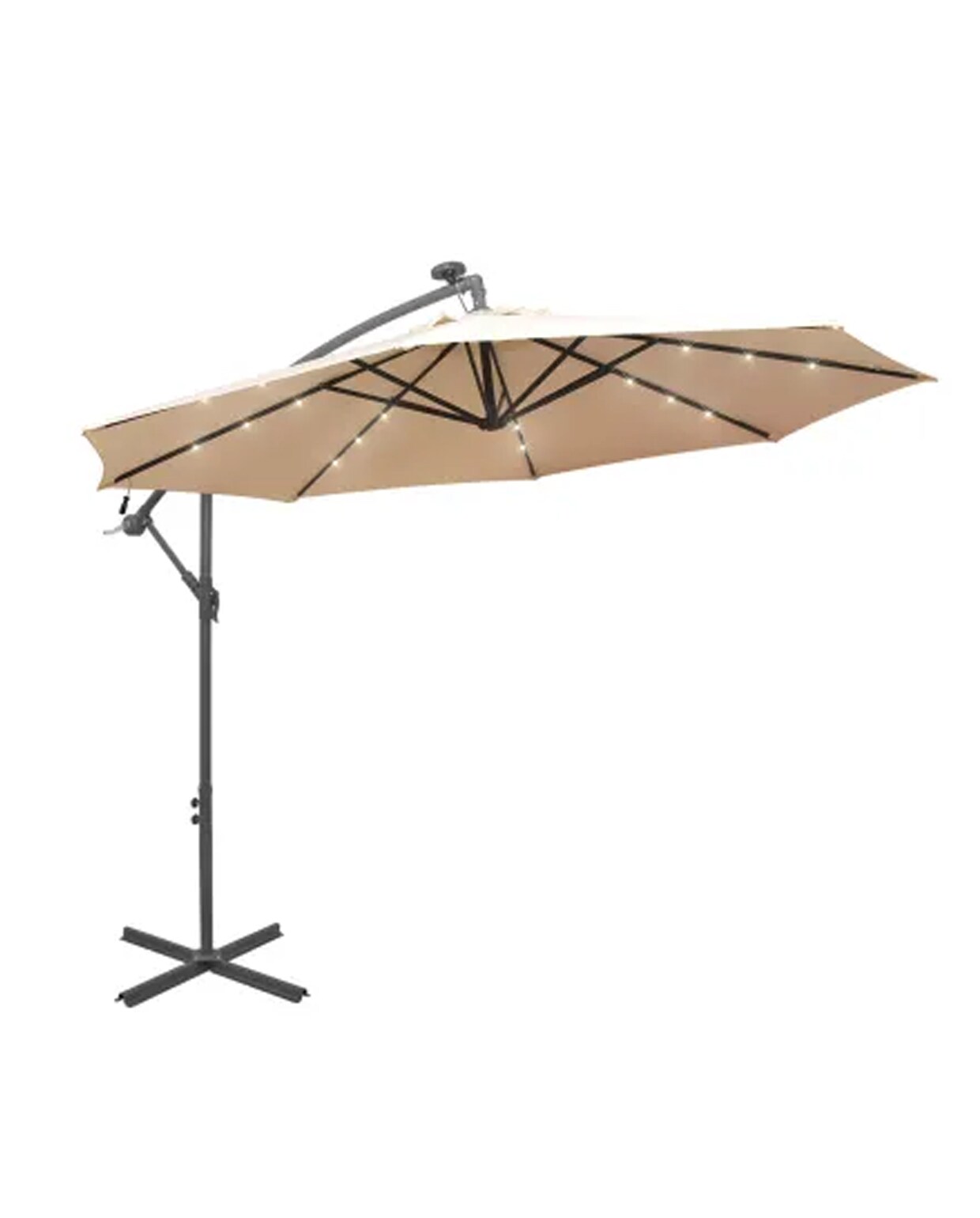 Zweefparasol met LED-verlichting en metalen paal 300 cm (b). vidaXL
