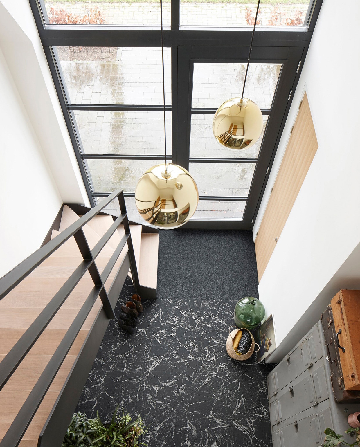 Allura 63454 black marble met,  de schoonloopmat Coral 4721