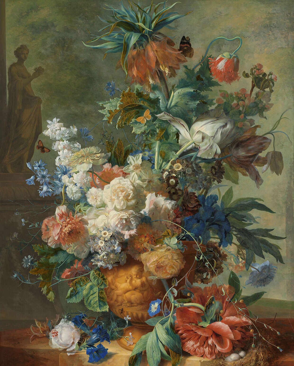 Stilleven met bloemen van Jan van Huysum (1723), uit de Rijks Studio collectie. Op canvas 65×50 cm (hxb) als poster 50×70 cm (hxb) (rijksmuseumshop.nl).