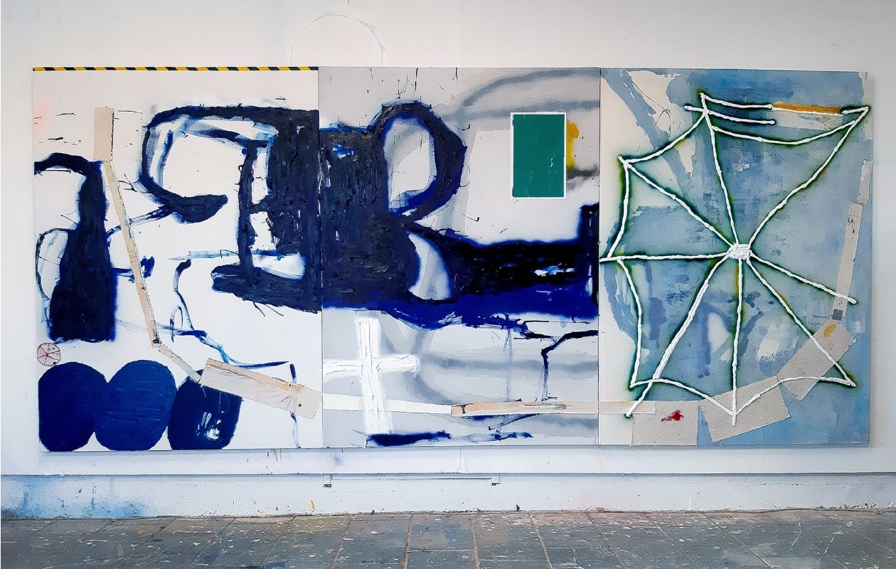 Cas van Deursen – Ron, de waterpuzzelaar (Ron, The Waterpuzzler), 2019 schilderij Cas van Deurssen