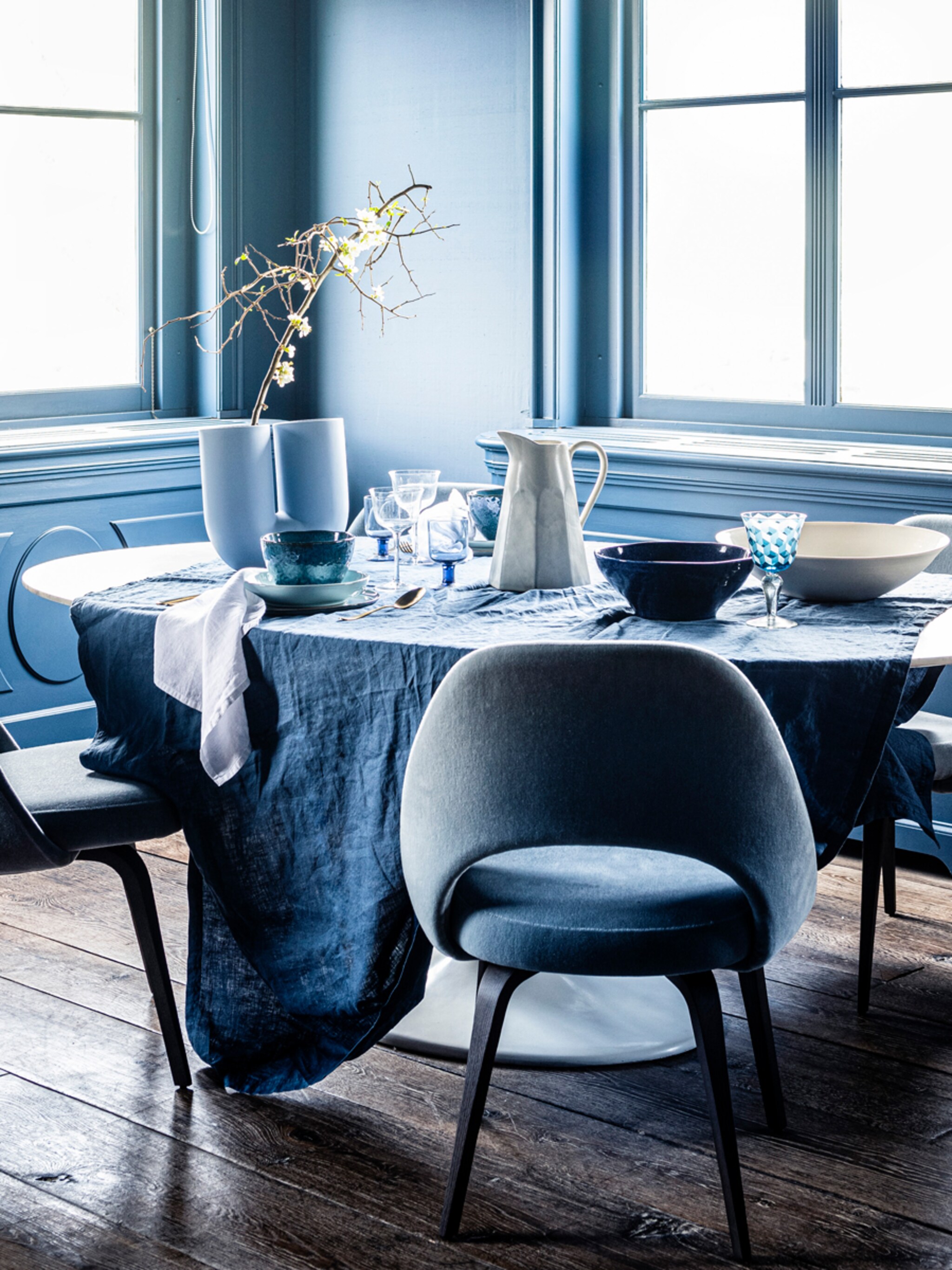 mooi en rustgevend ga voor lichtblauwe eetkamerstoelen