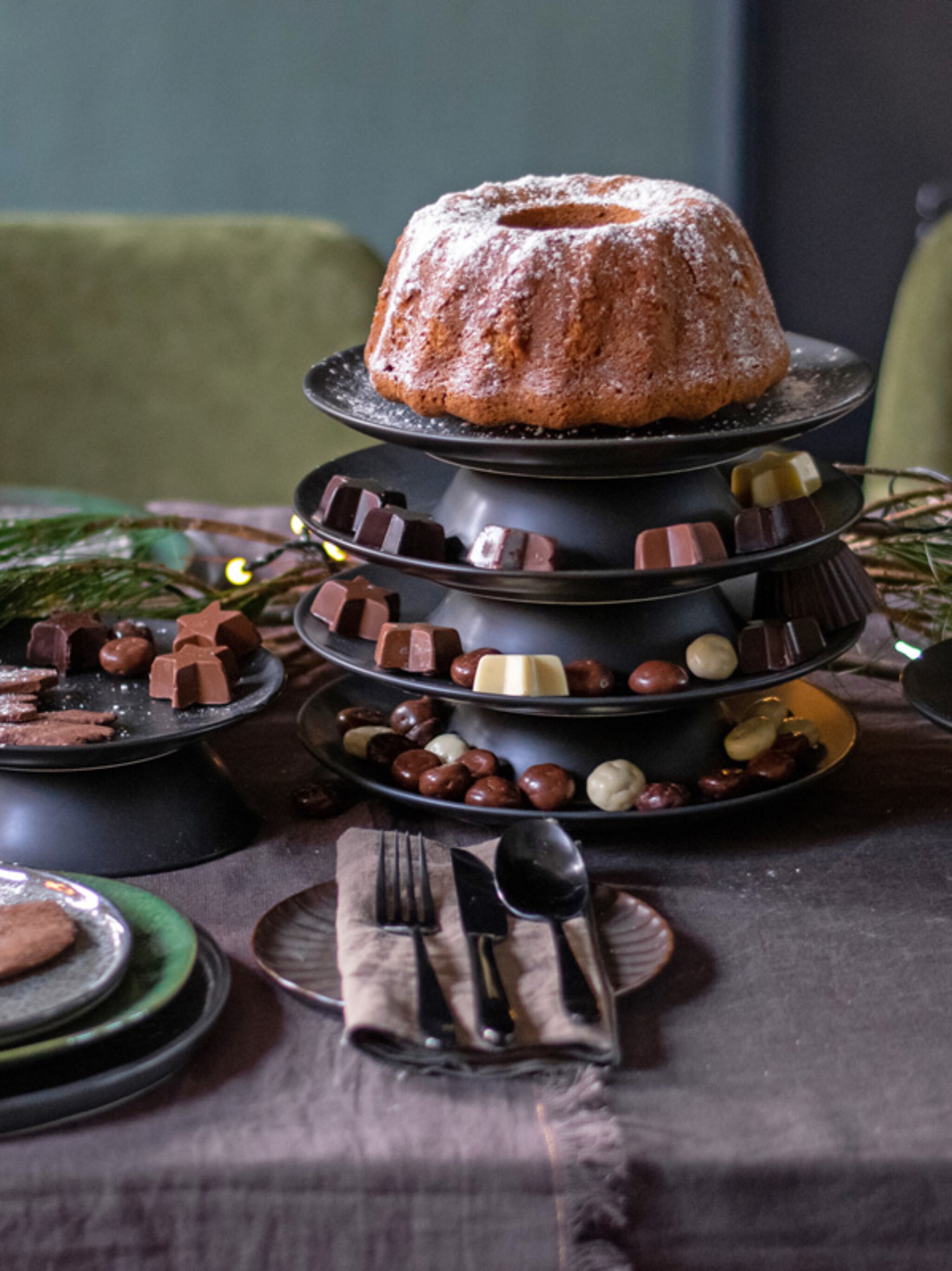 stylingtips van marianne kersttafel in zwart