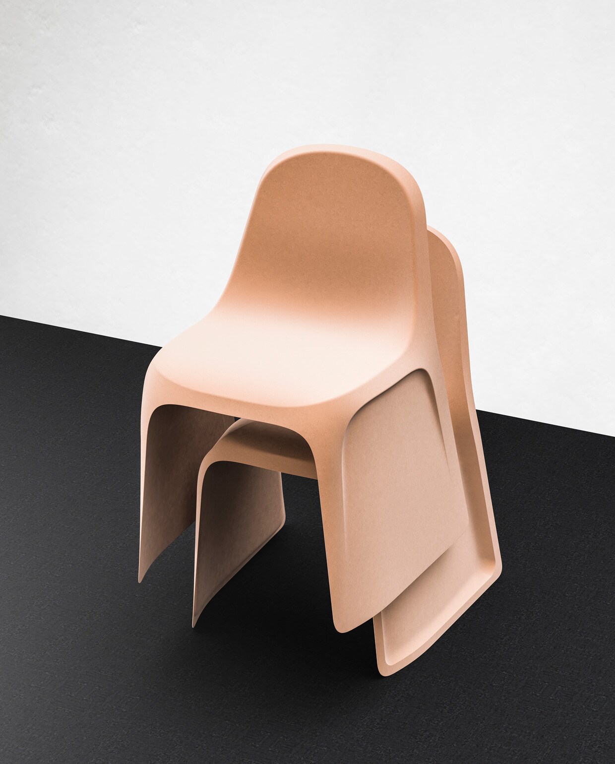 Stoelen van kraft papier van Leon Laskowski en Jérome Rütsche