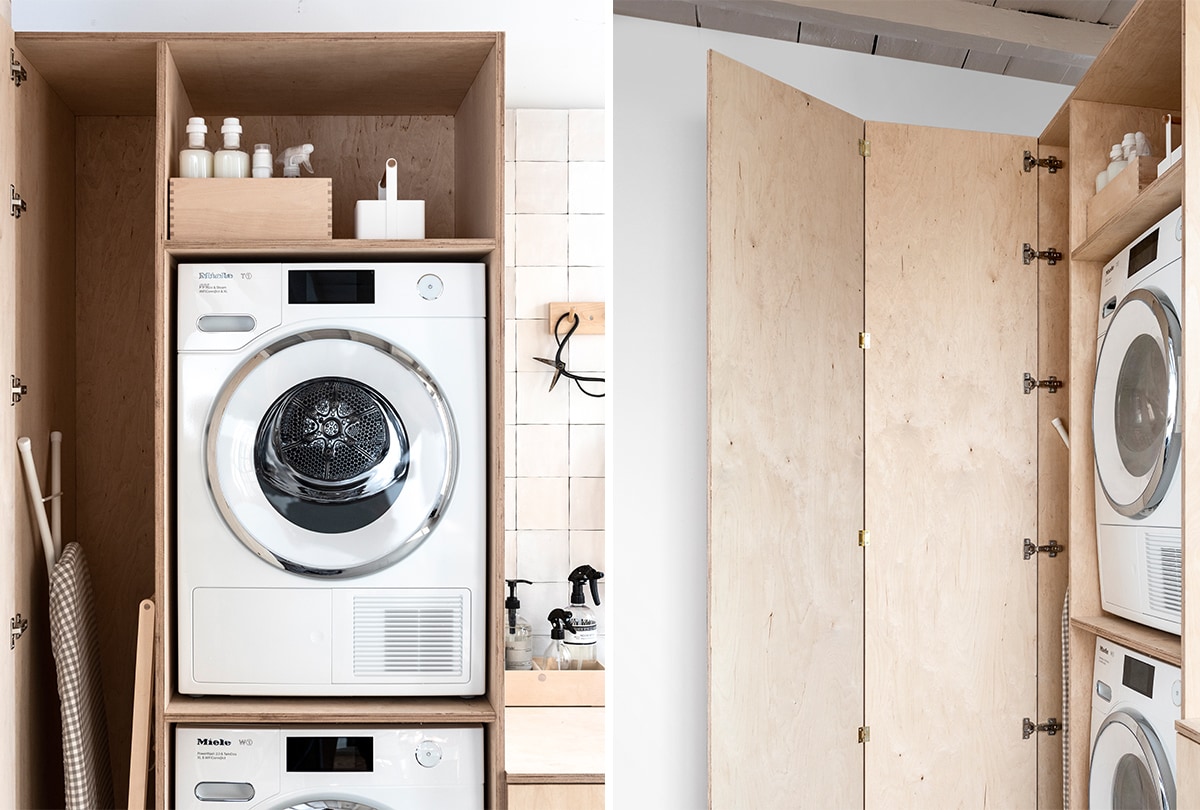 Wasmeubel hoge kast met openslaande deuren vtwonen DIY wasmeubel