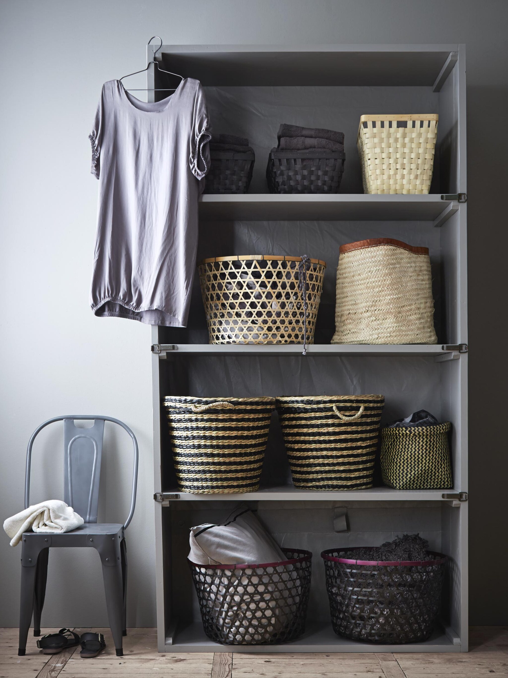 shop de look stellingkast met opbergmanden