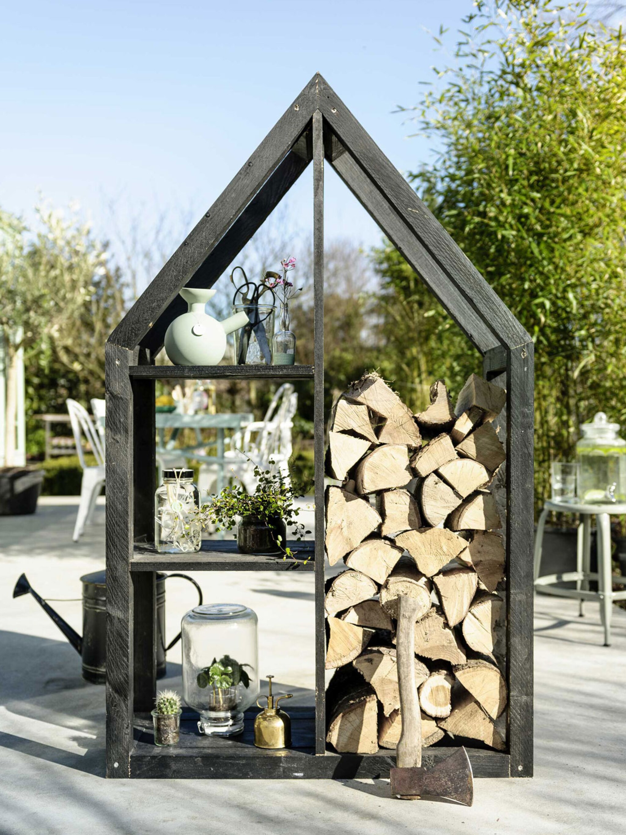 diy houtopslag voor houtblokken