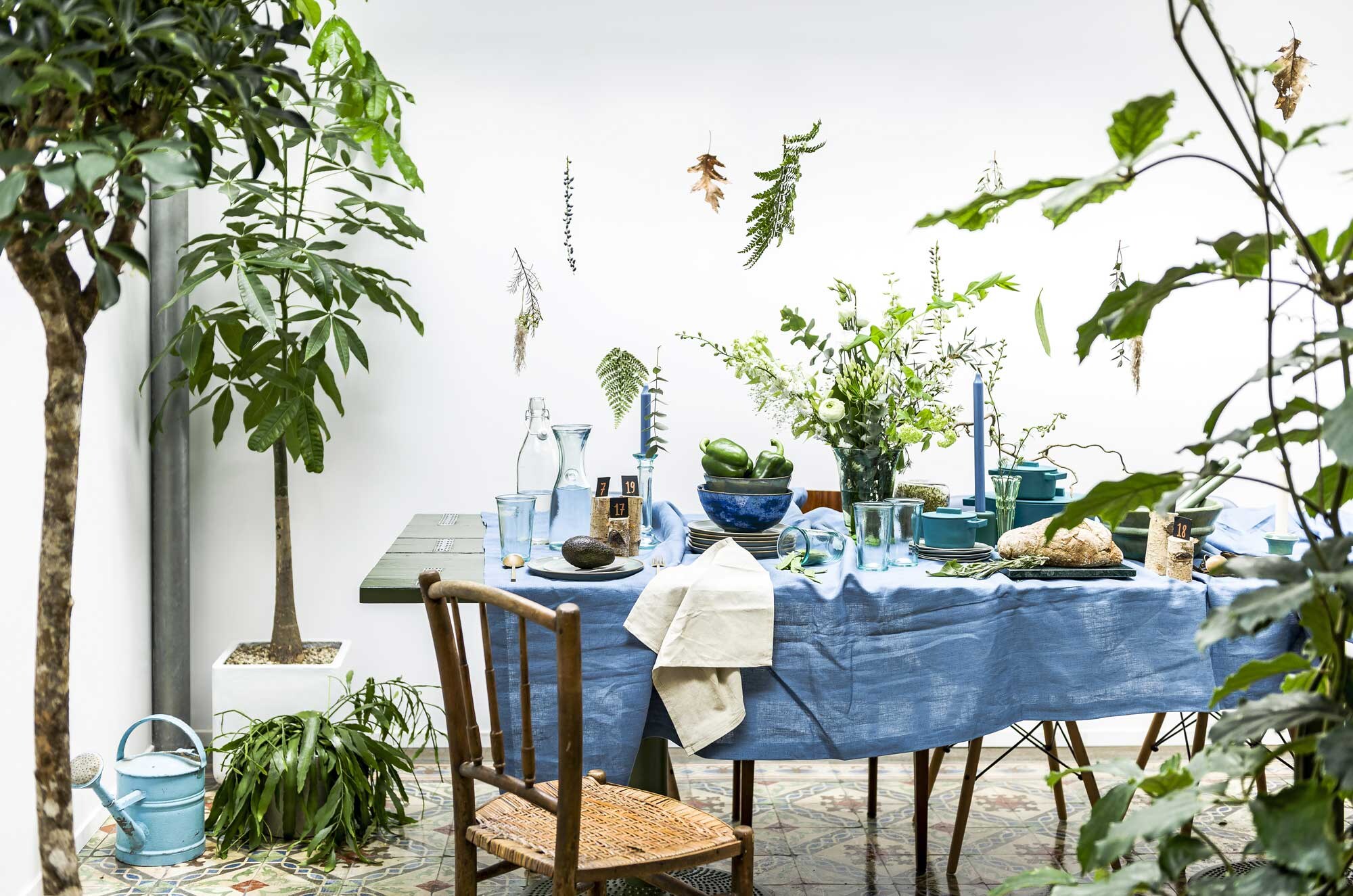 beeld vtwonen groen-bloemetjes-gordijn-diy