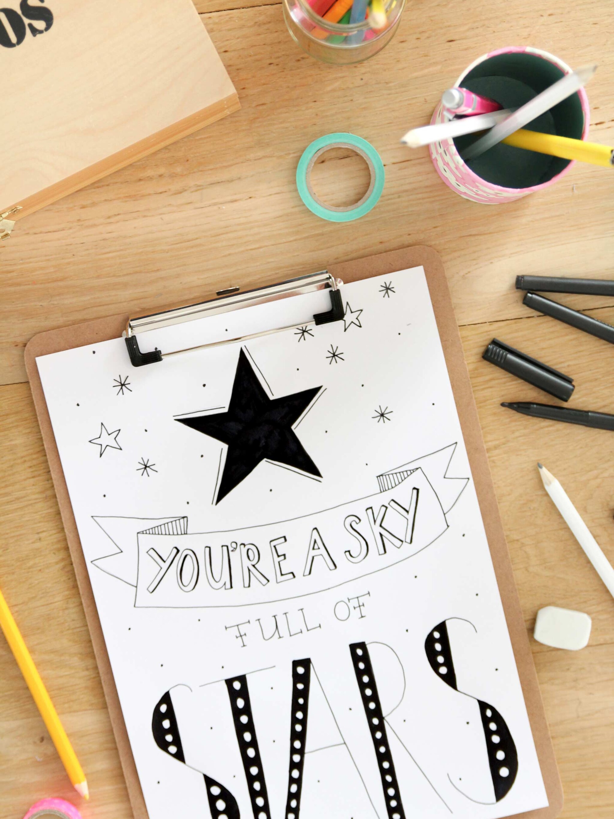 zelf een poster maken handlettering