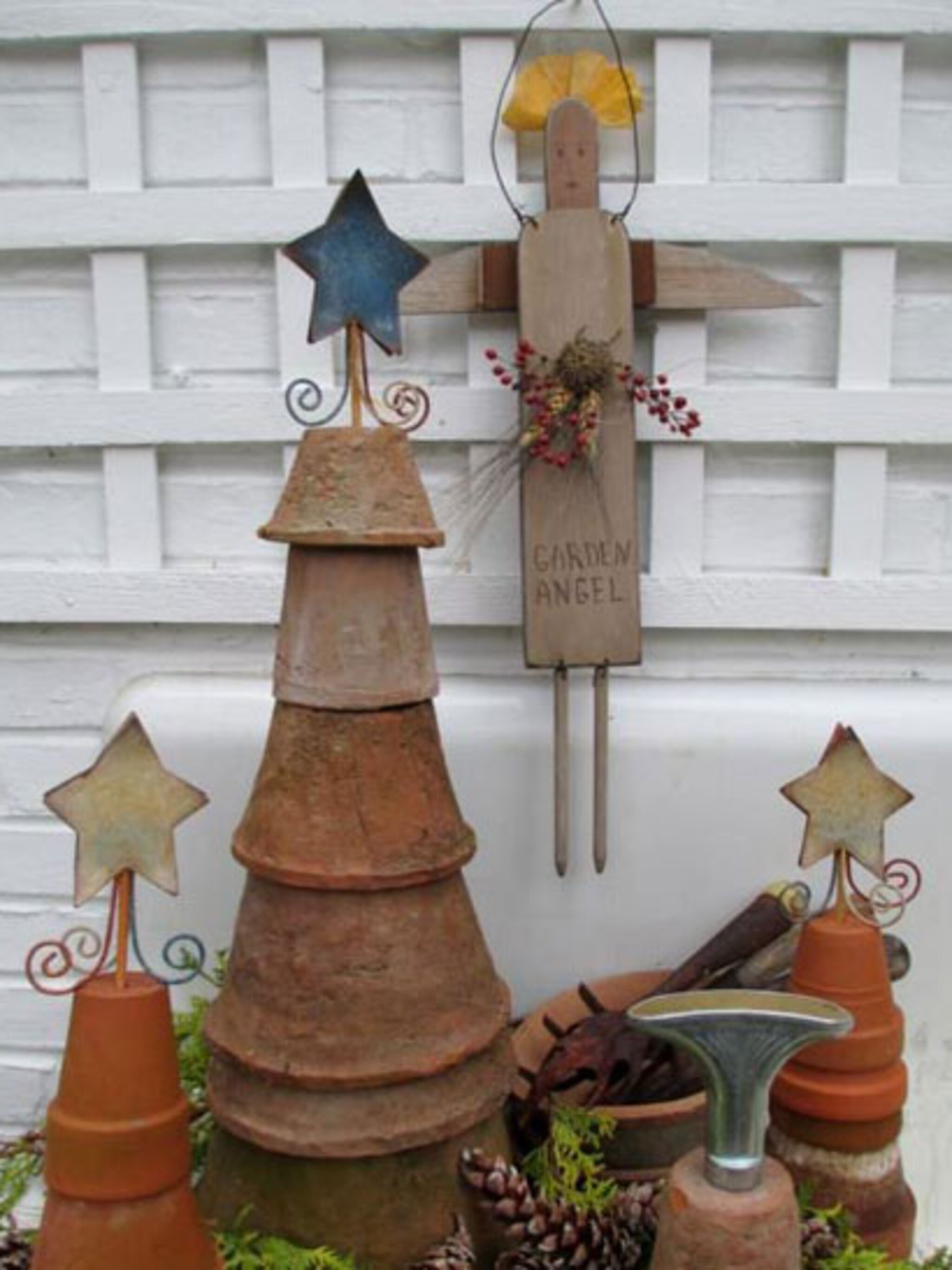 kerstboom van bloempotten