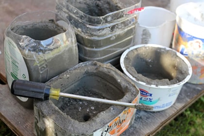 Betonnen potten maken Betonnen potten maken