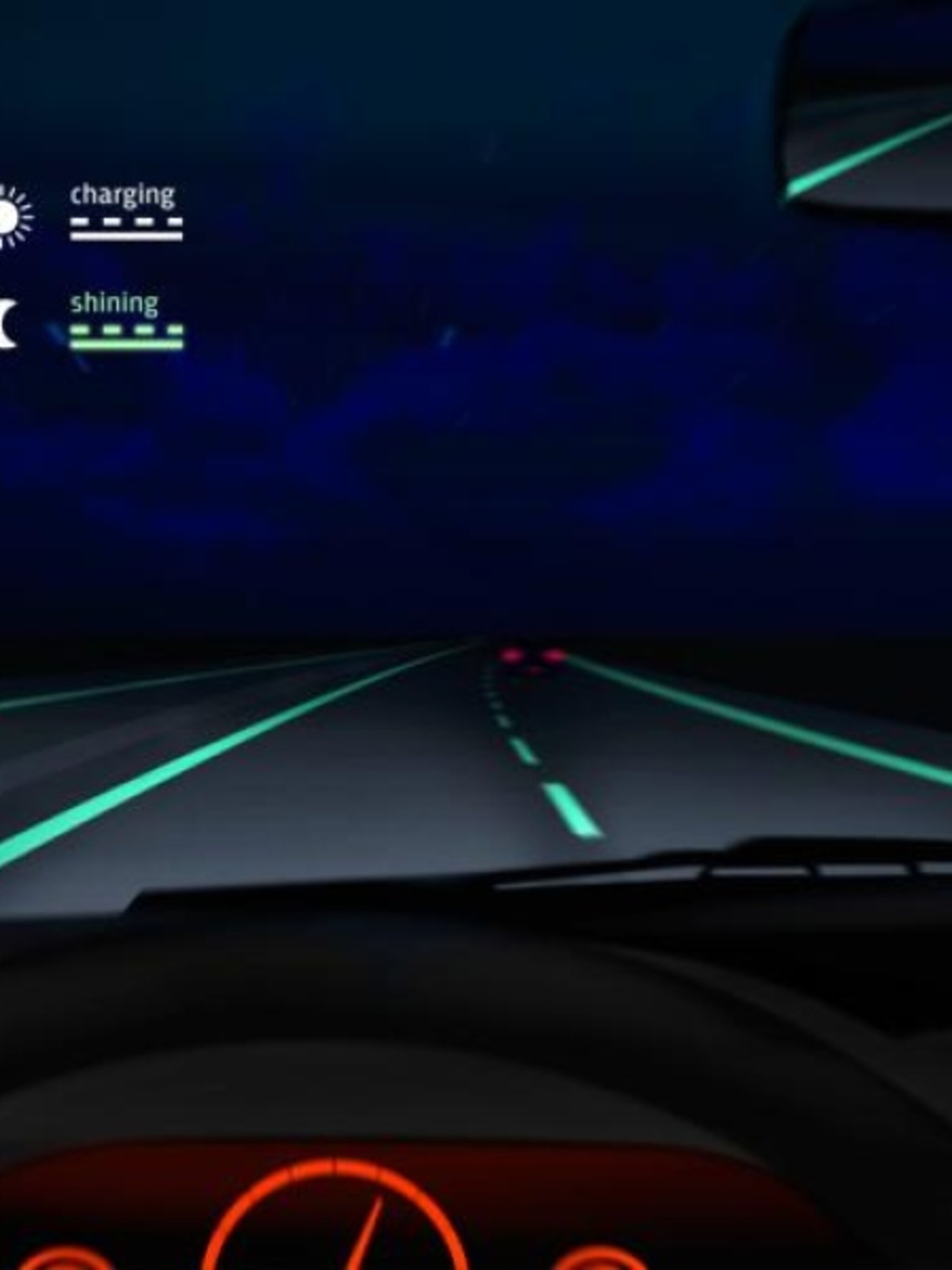 het effect van lichtgevende verf buiten