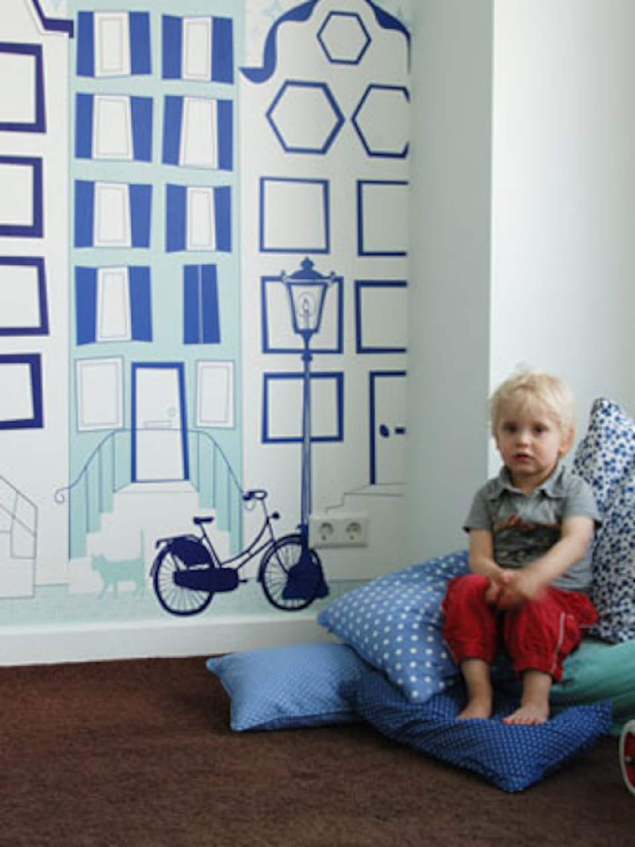 delfts blauw behang