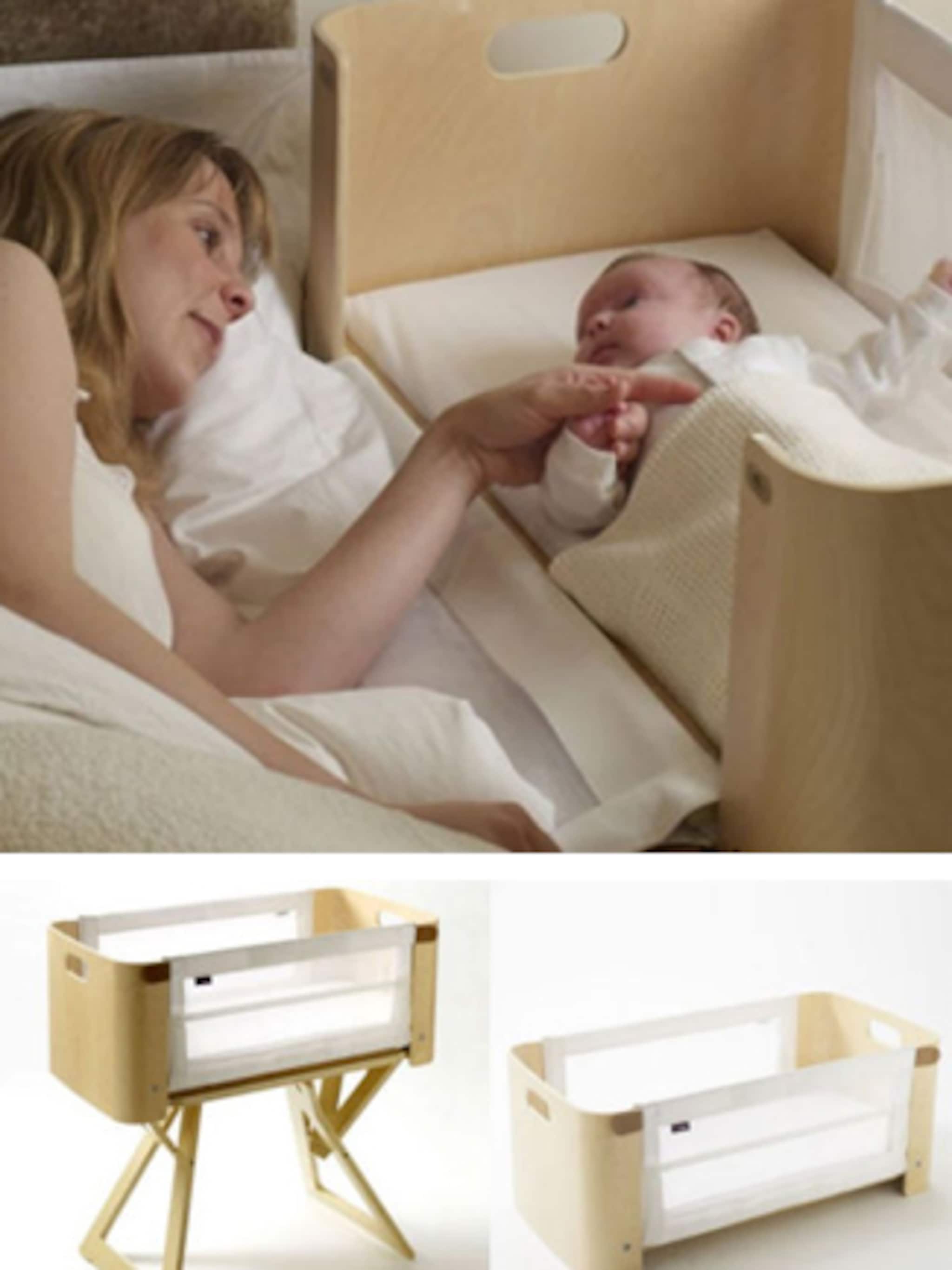 wieg aan bed vast