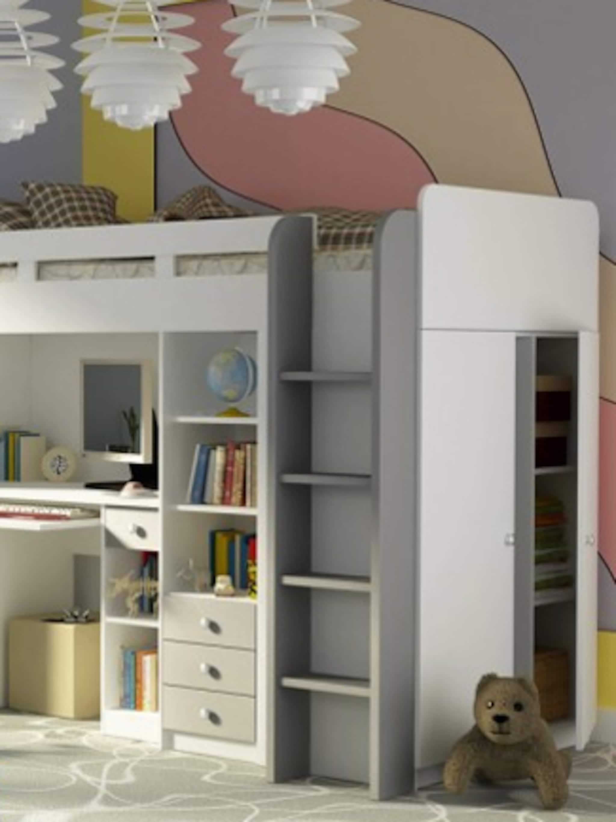 hoogslaper met kast en bureau