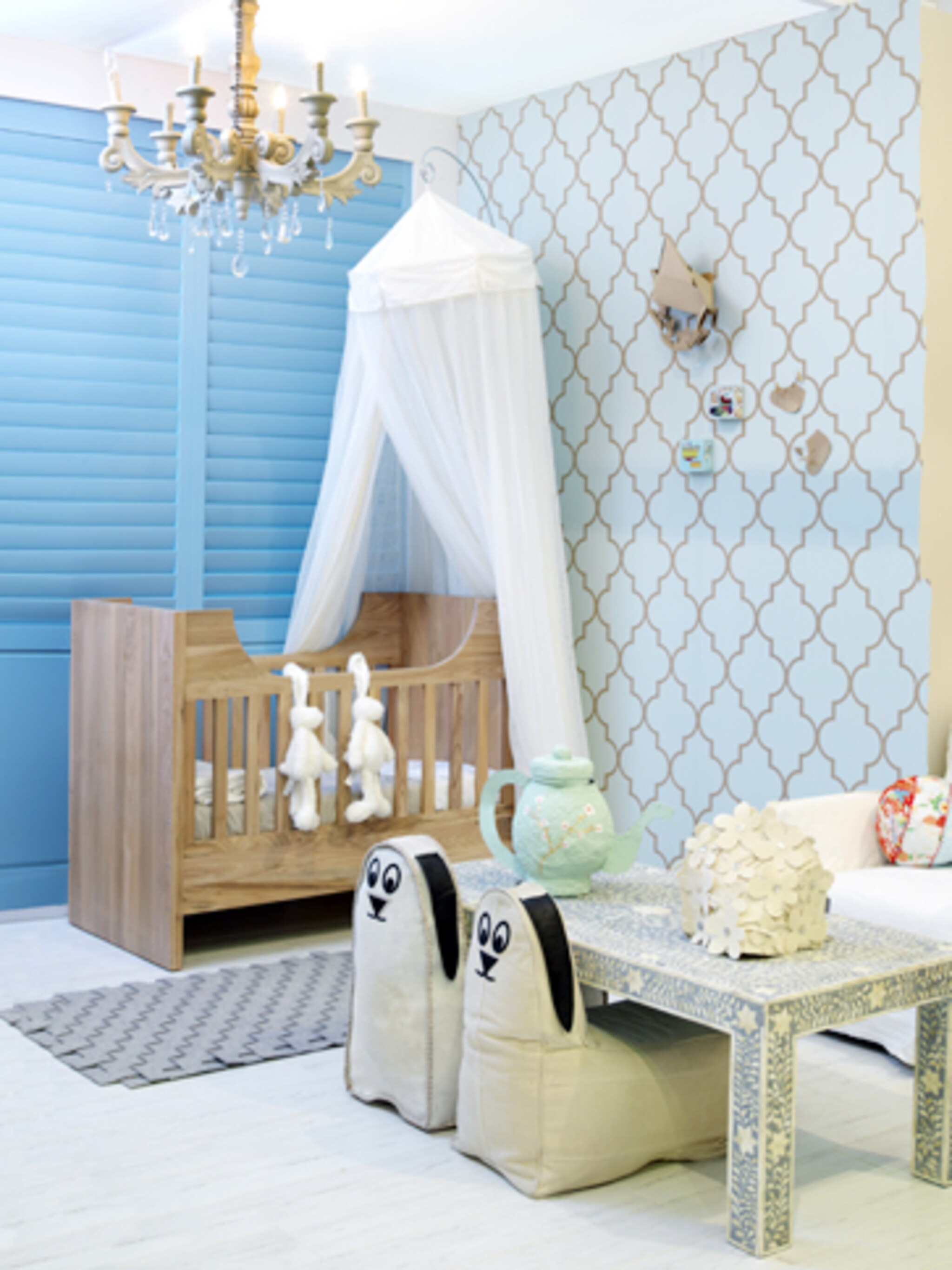 blauwe babykamer