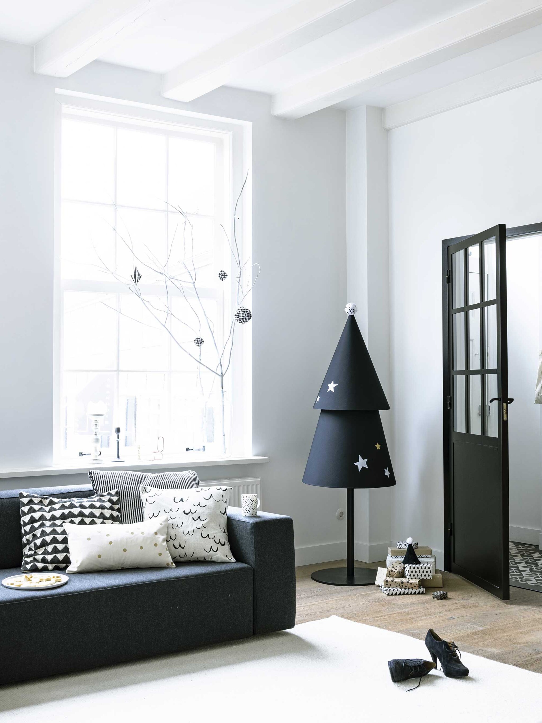 zelfgemaakte slanke kerstboom
