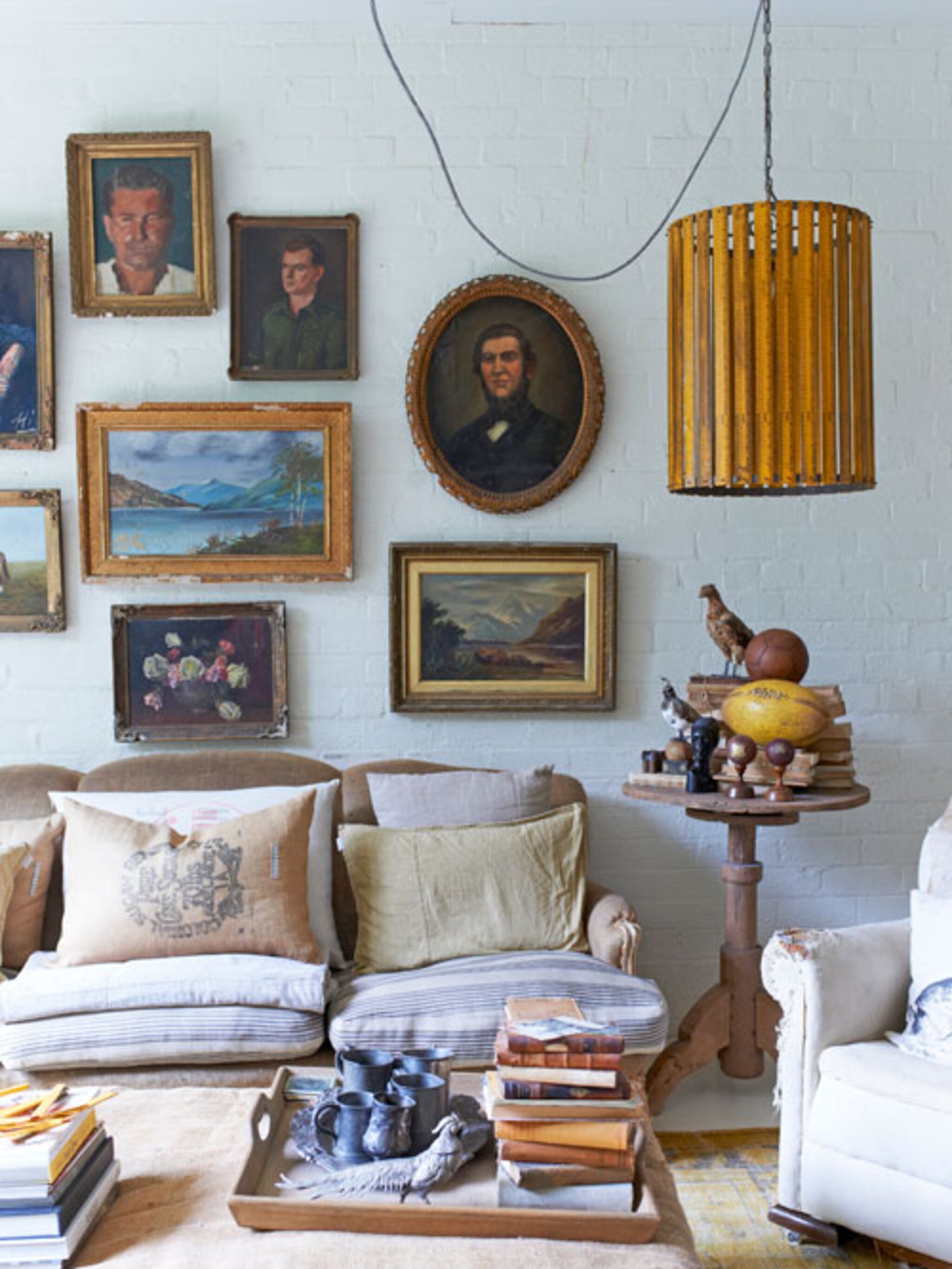 lamp van oude linialen