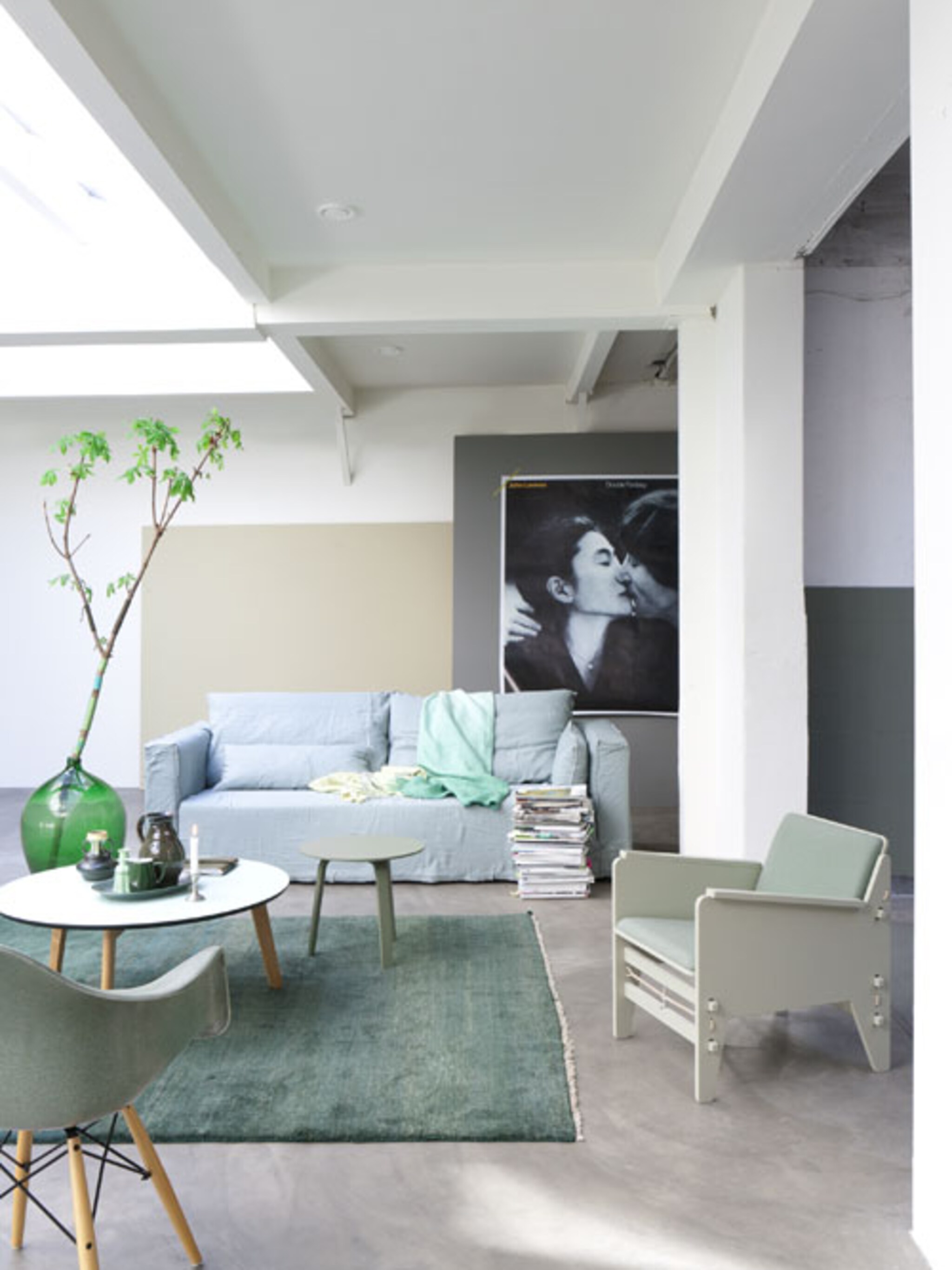 combineer mintgroen met flessengroen voor een groen interieur