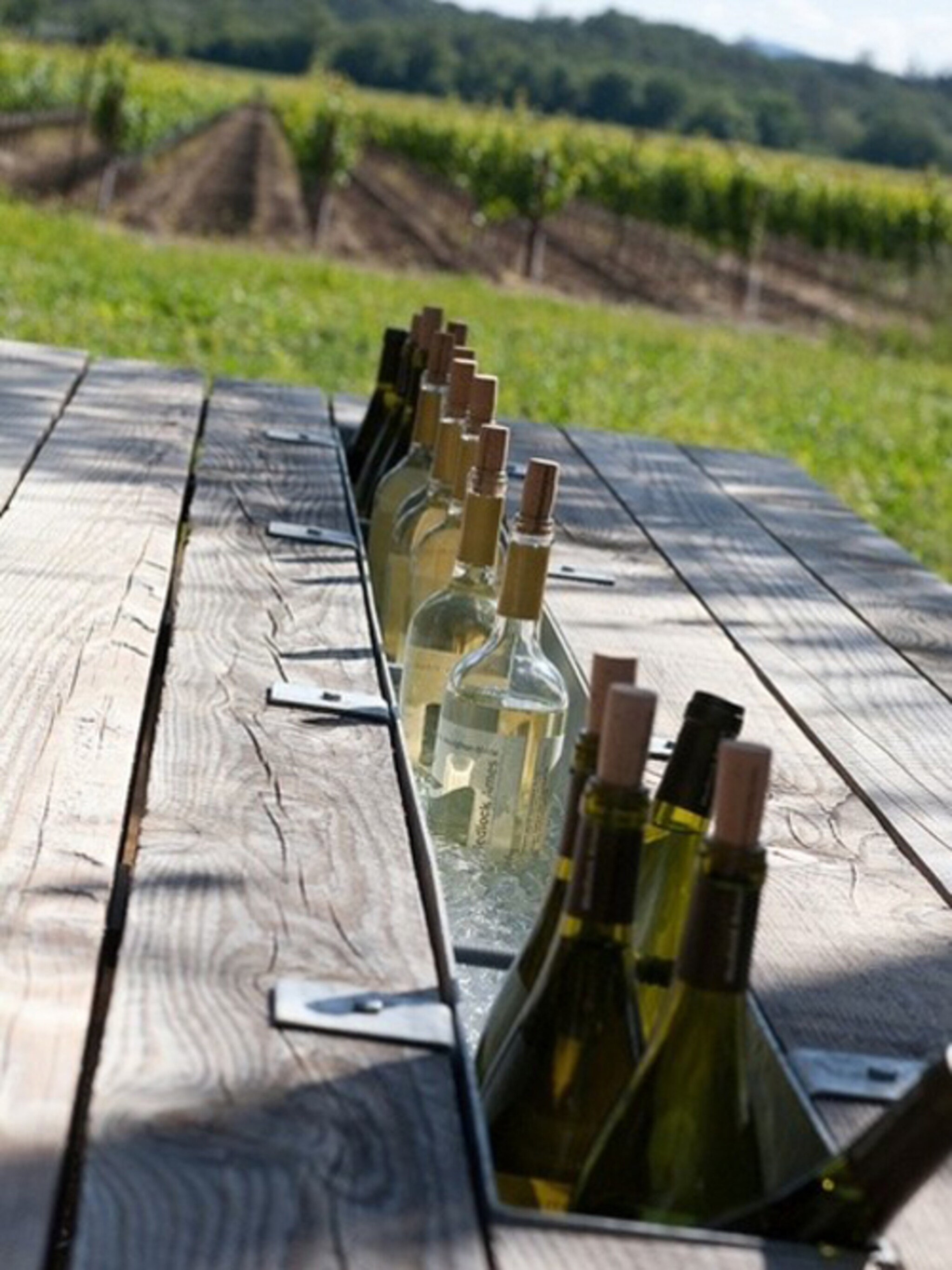 tafel met wijnkoeler