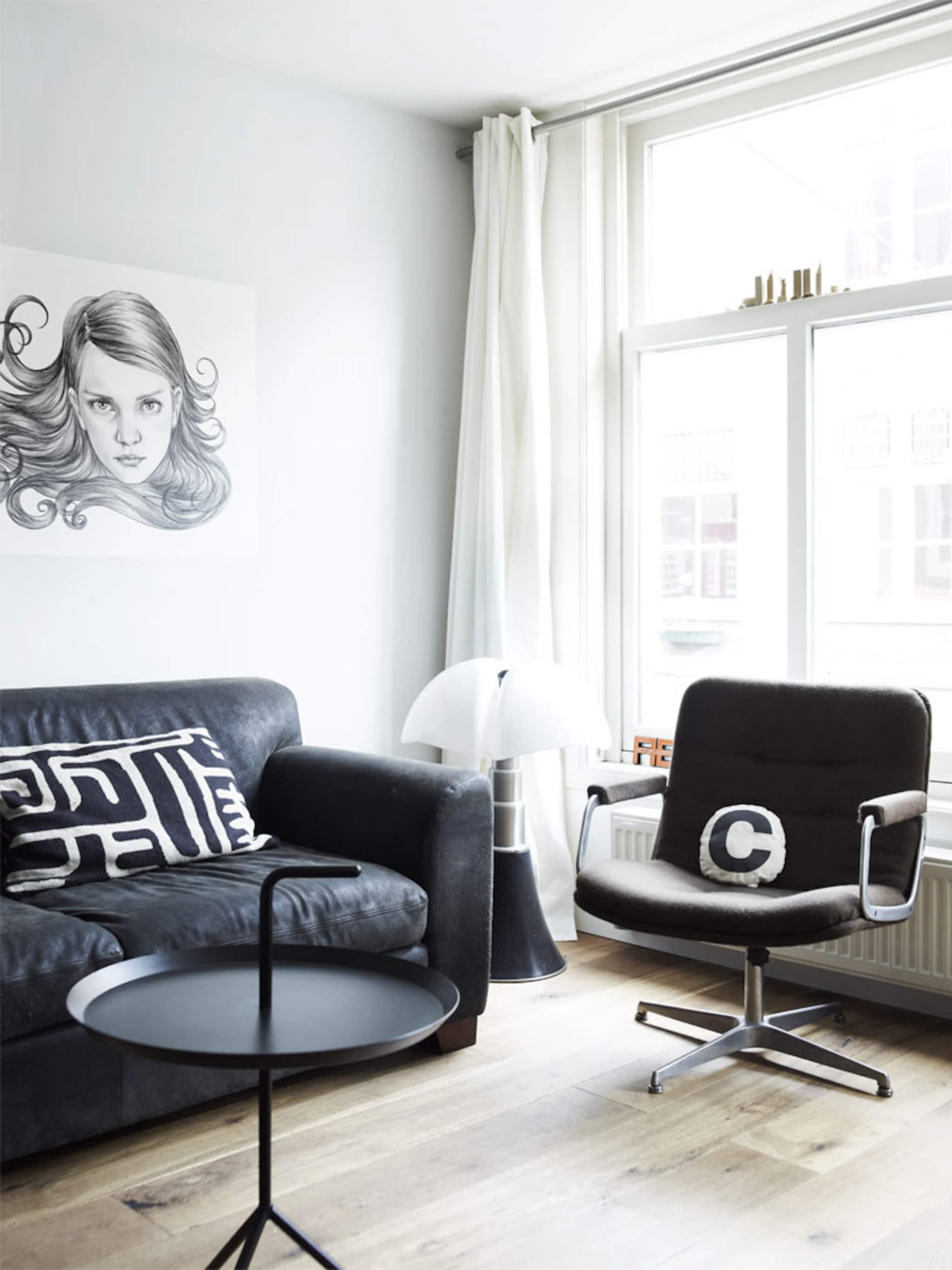 grafische print in een stoer interieur