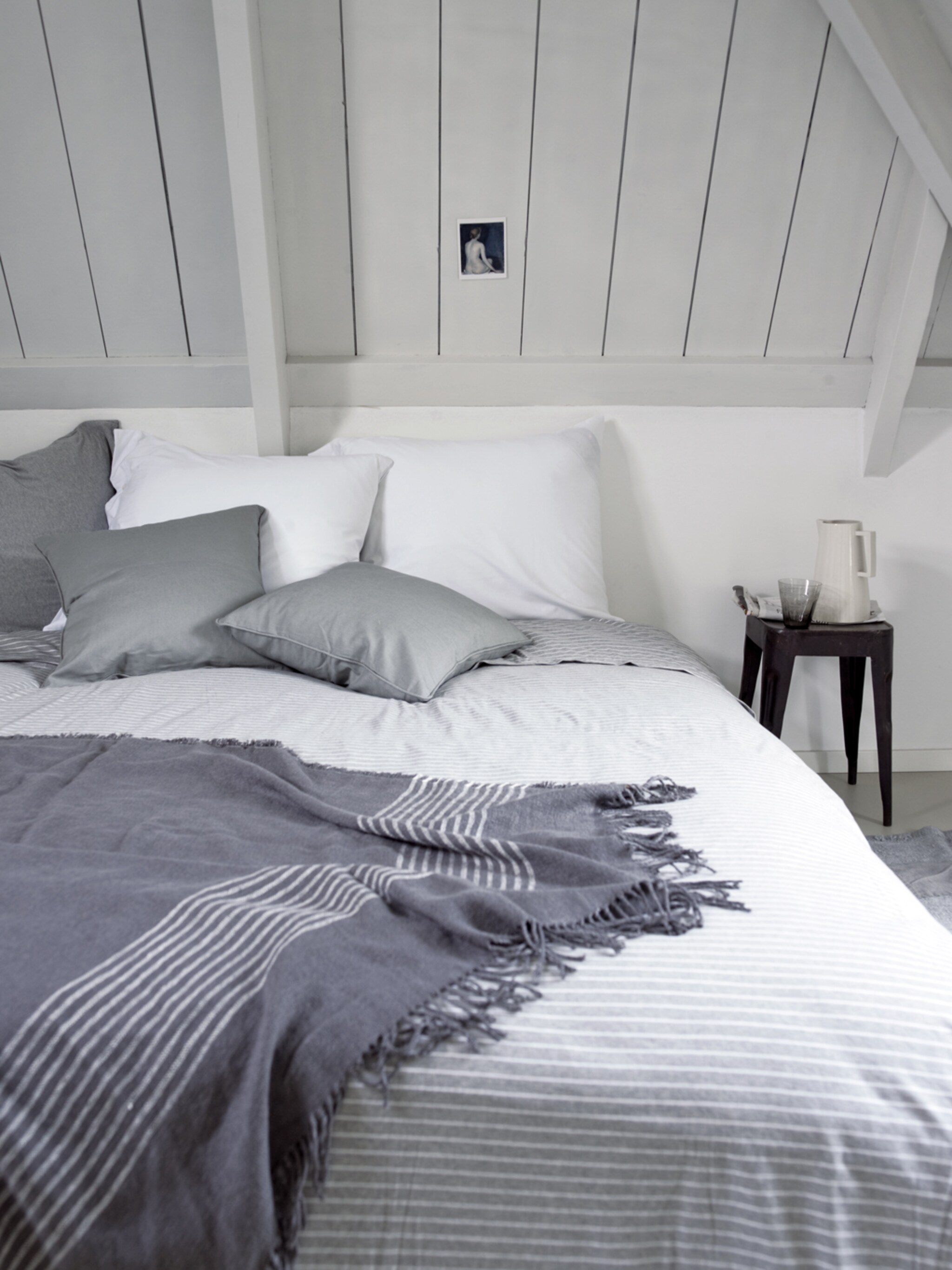 slaapkamer met krijtstreep