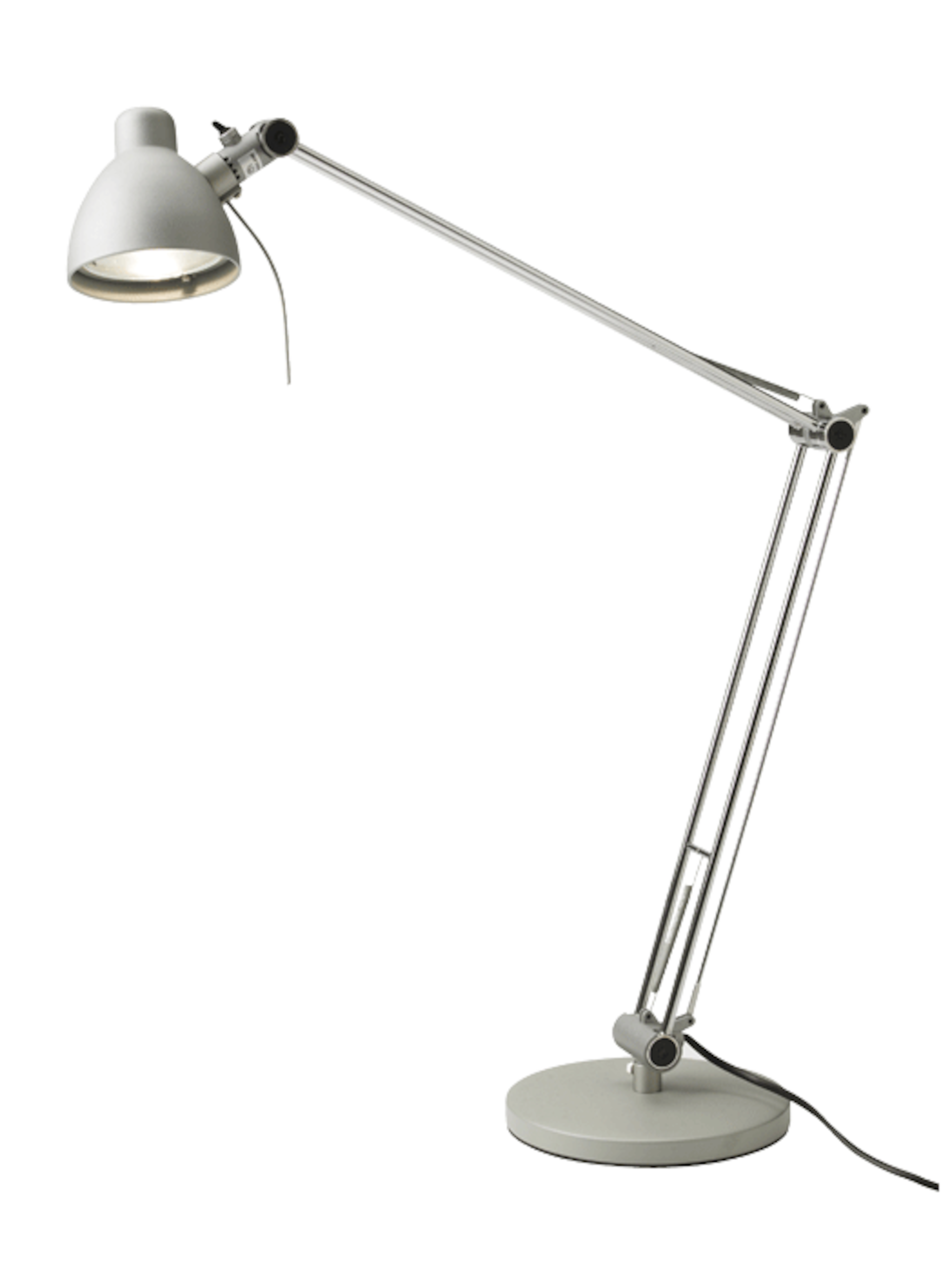stoere zilverkleurige bureaulamp