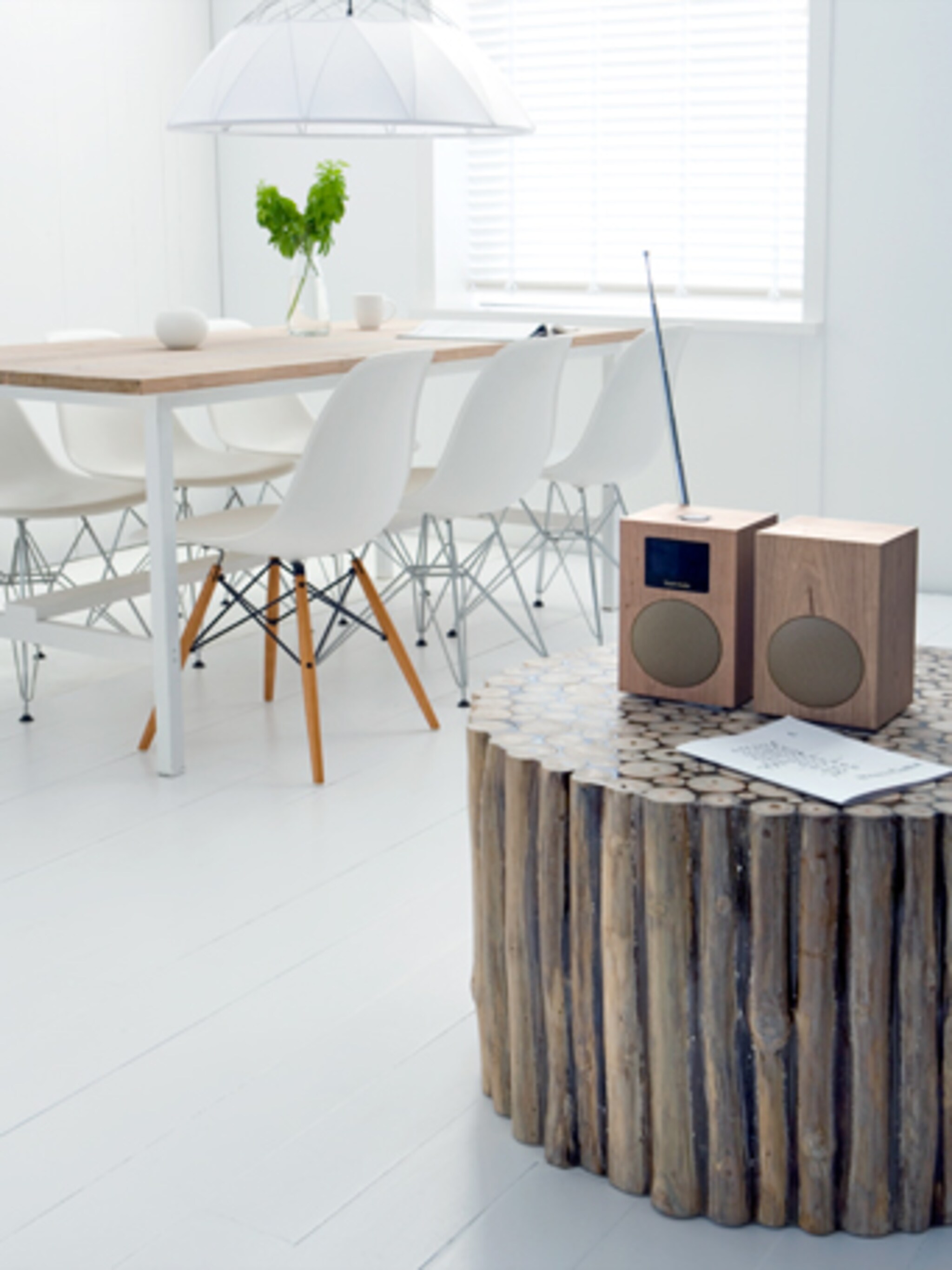 van dik hout houten stereo