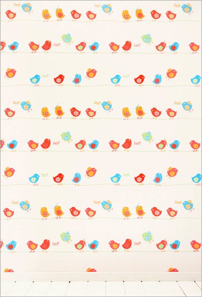 beeld vtwonen Behang Vogeltjes voor de babykamer en kinderkamer!