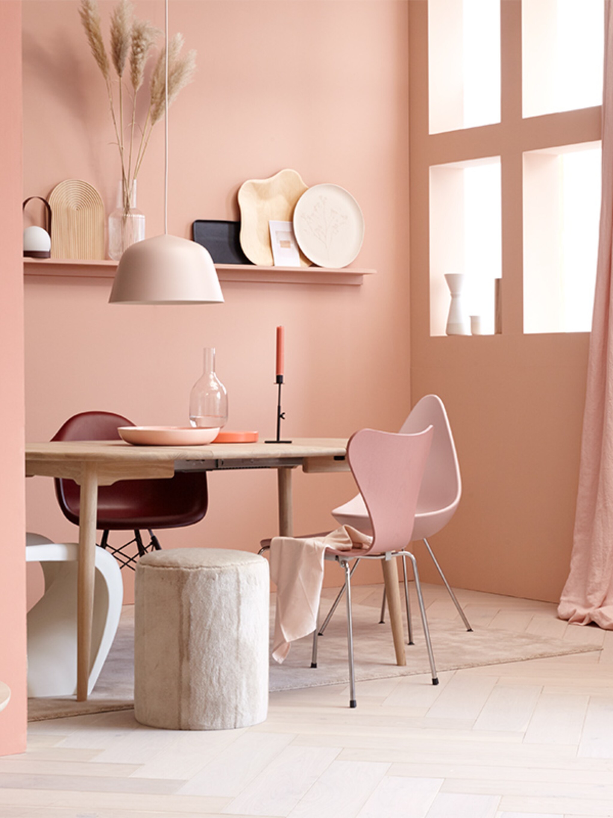 5x koraal kleur het interieur met positiviteit