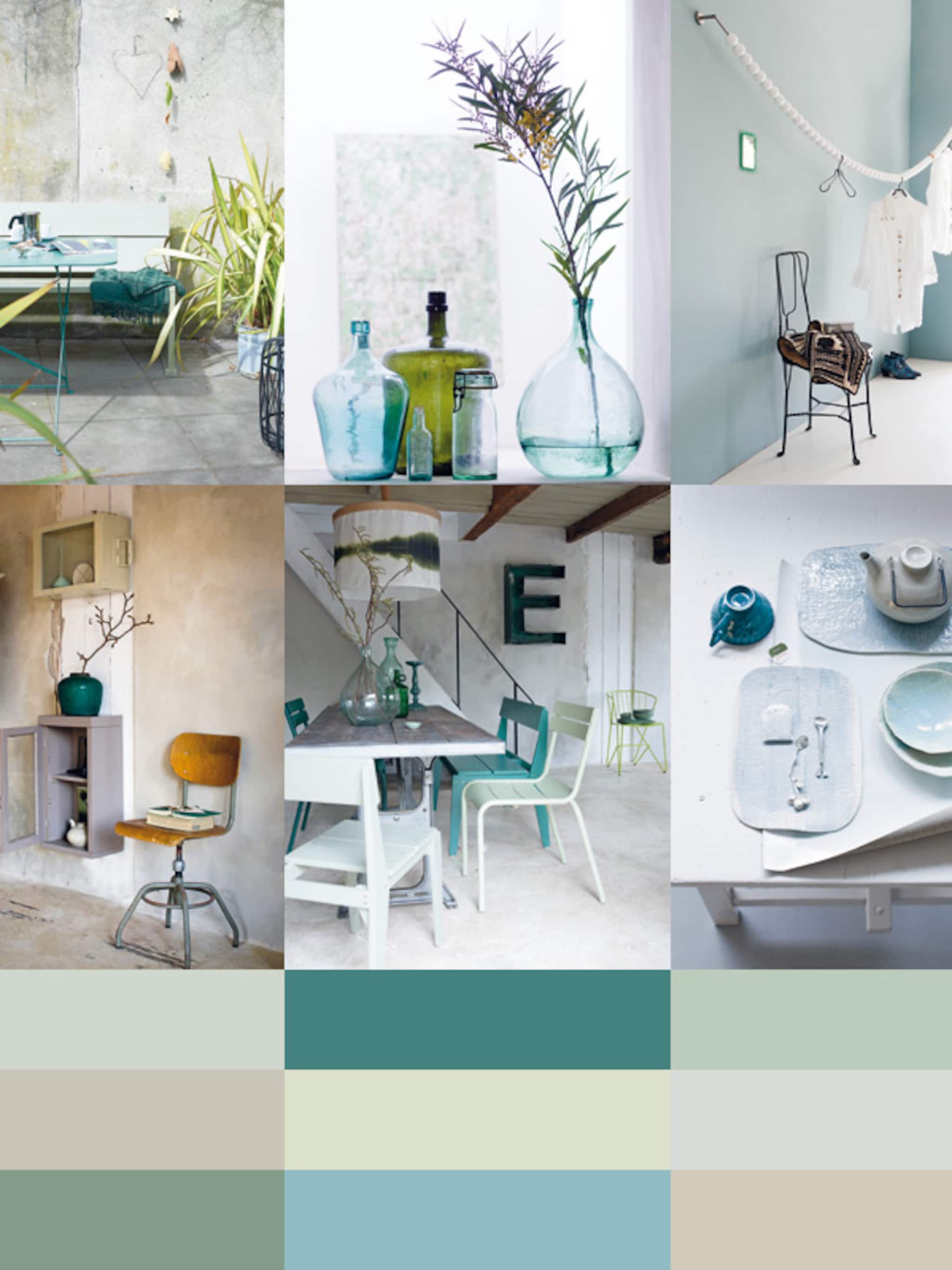 pasteltinten groen en blauw