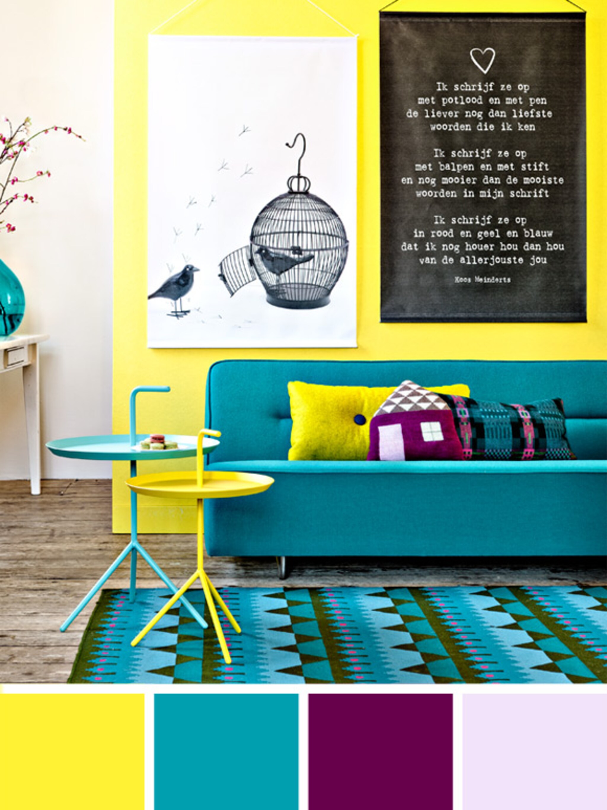 kleurpalet yellow meets turquoise
