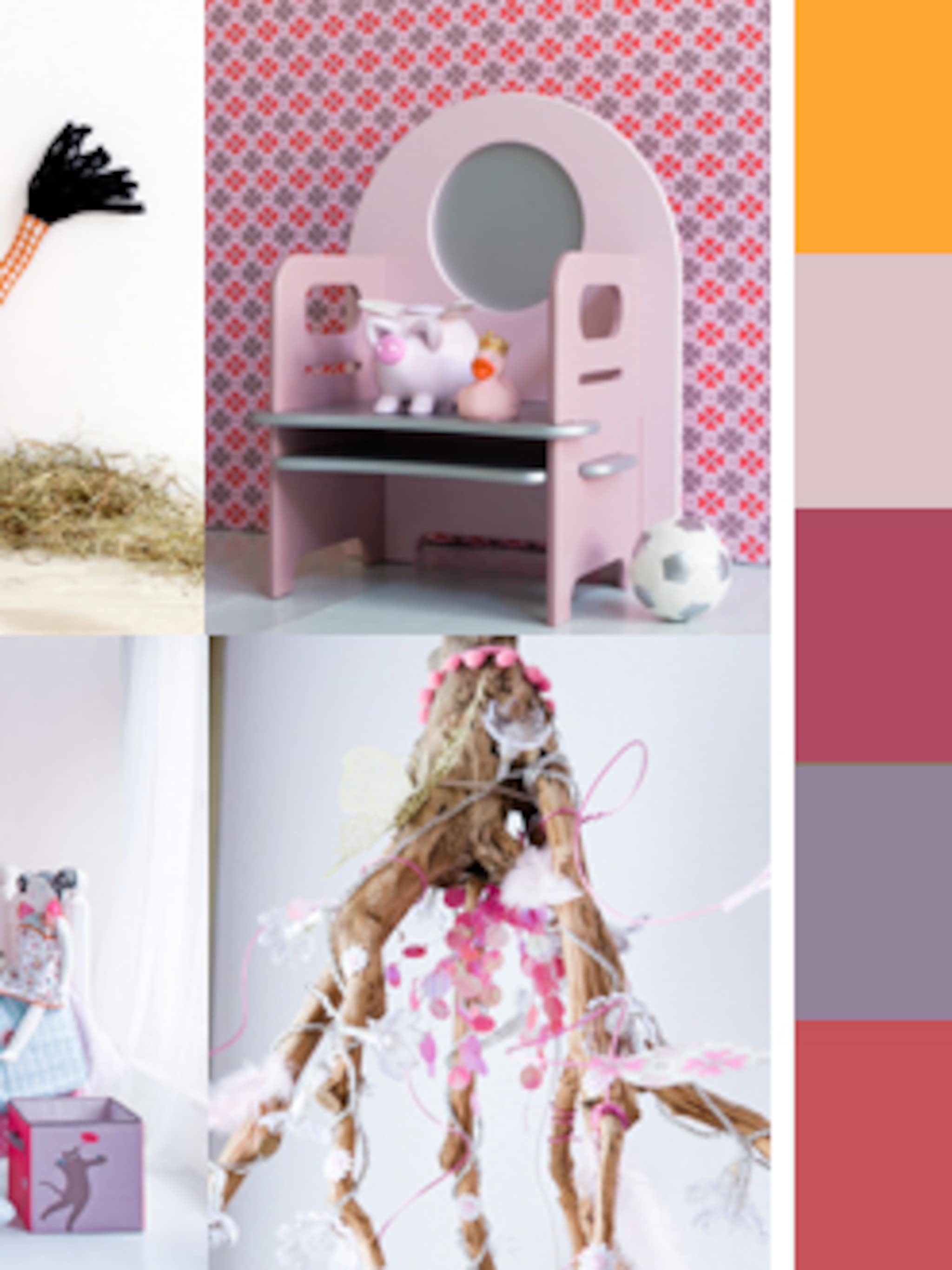 oranje en roze voor een stoere meisjeskamer