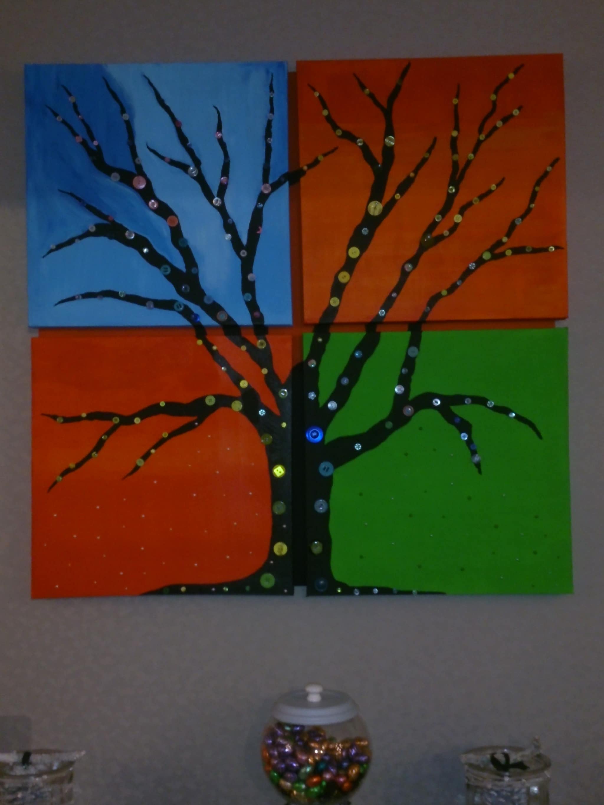 schilderij met knopenboom