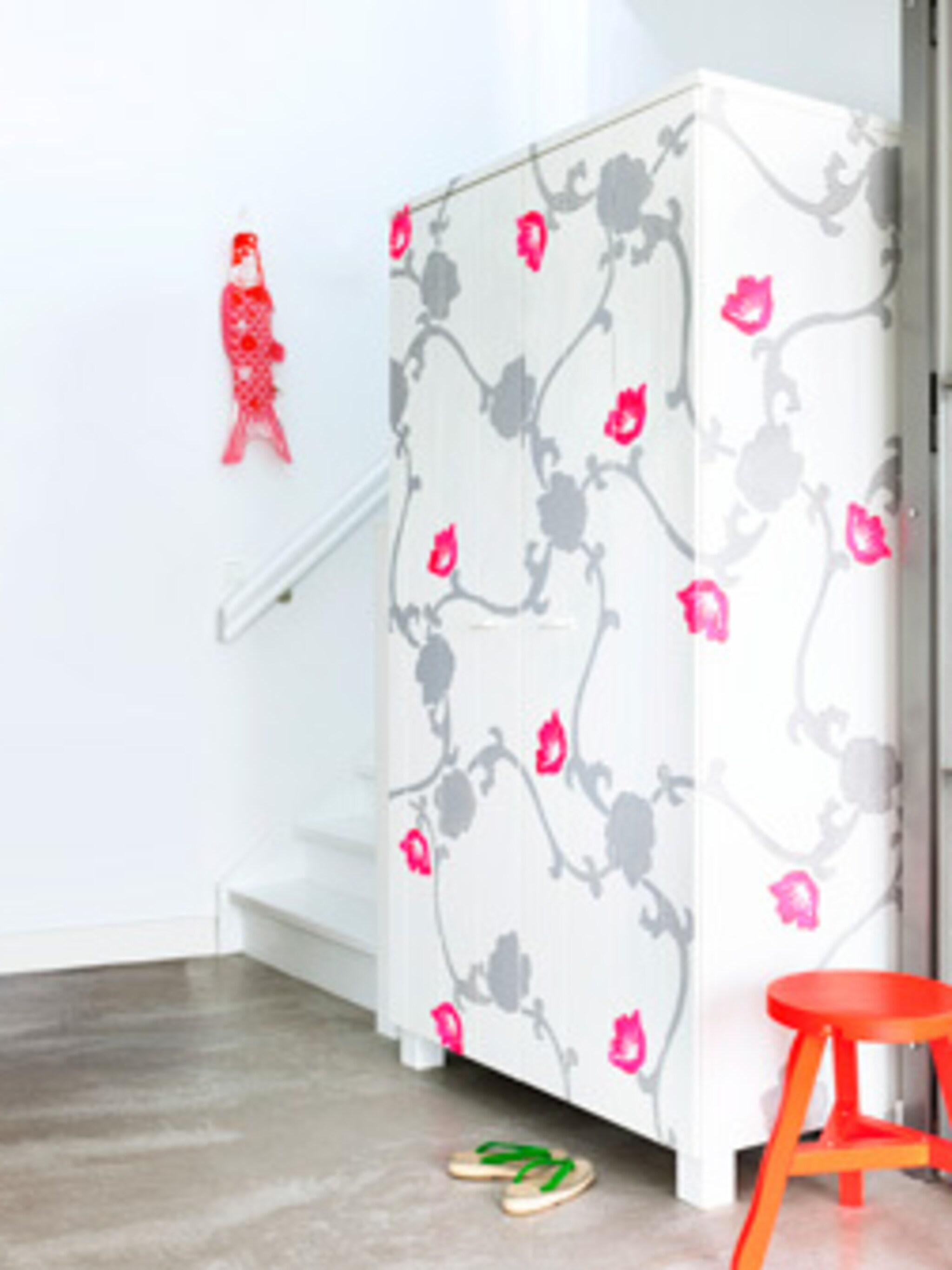 kast met bloemenprint om zelf te maken