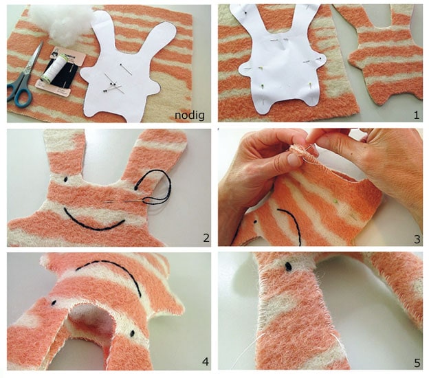 stappenplan vrolijk knuffelkonijn maken