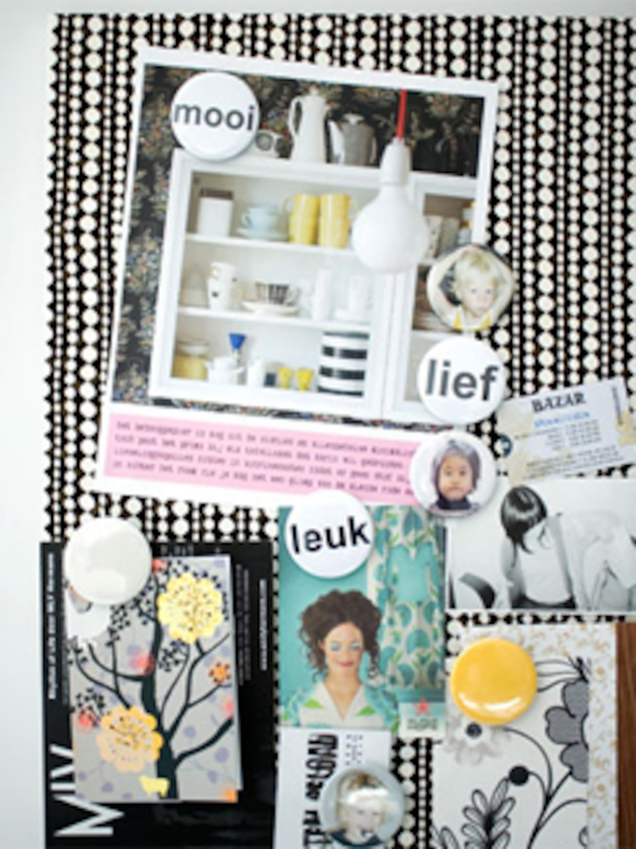 magneetbord met stof