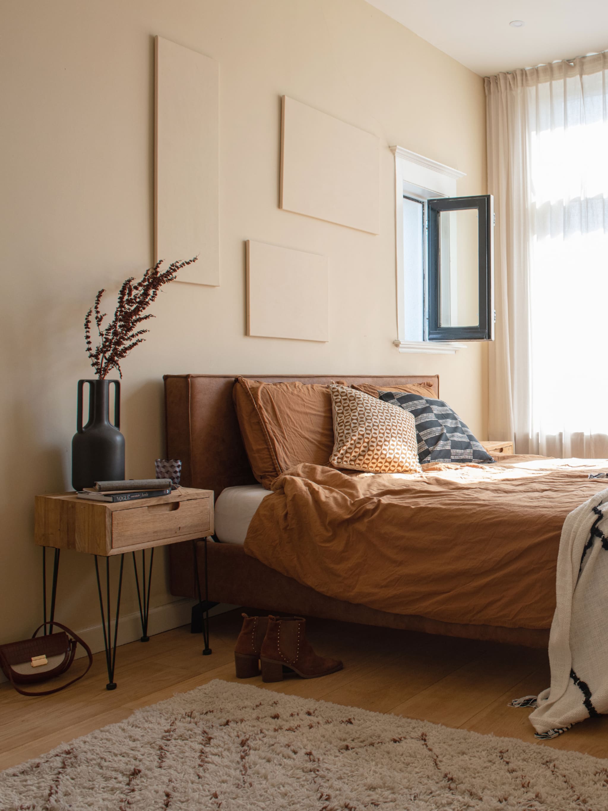 woonidee ton sur ton geschilderde canvassen voor een speelse muur