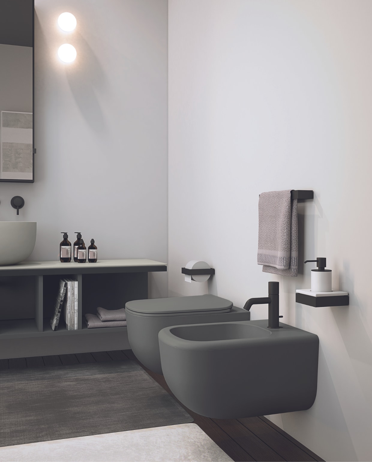 Cielo Era wandhangende wc en bidet van Ceramica Cielo met waterbesparend systeem Rimless 2.0, keramiek, verschillende kleuren en finishes, p.o.a. (intercodam.com) 08-2020 vtverbouwen badkamer no.2 | intercodam.com