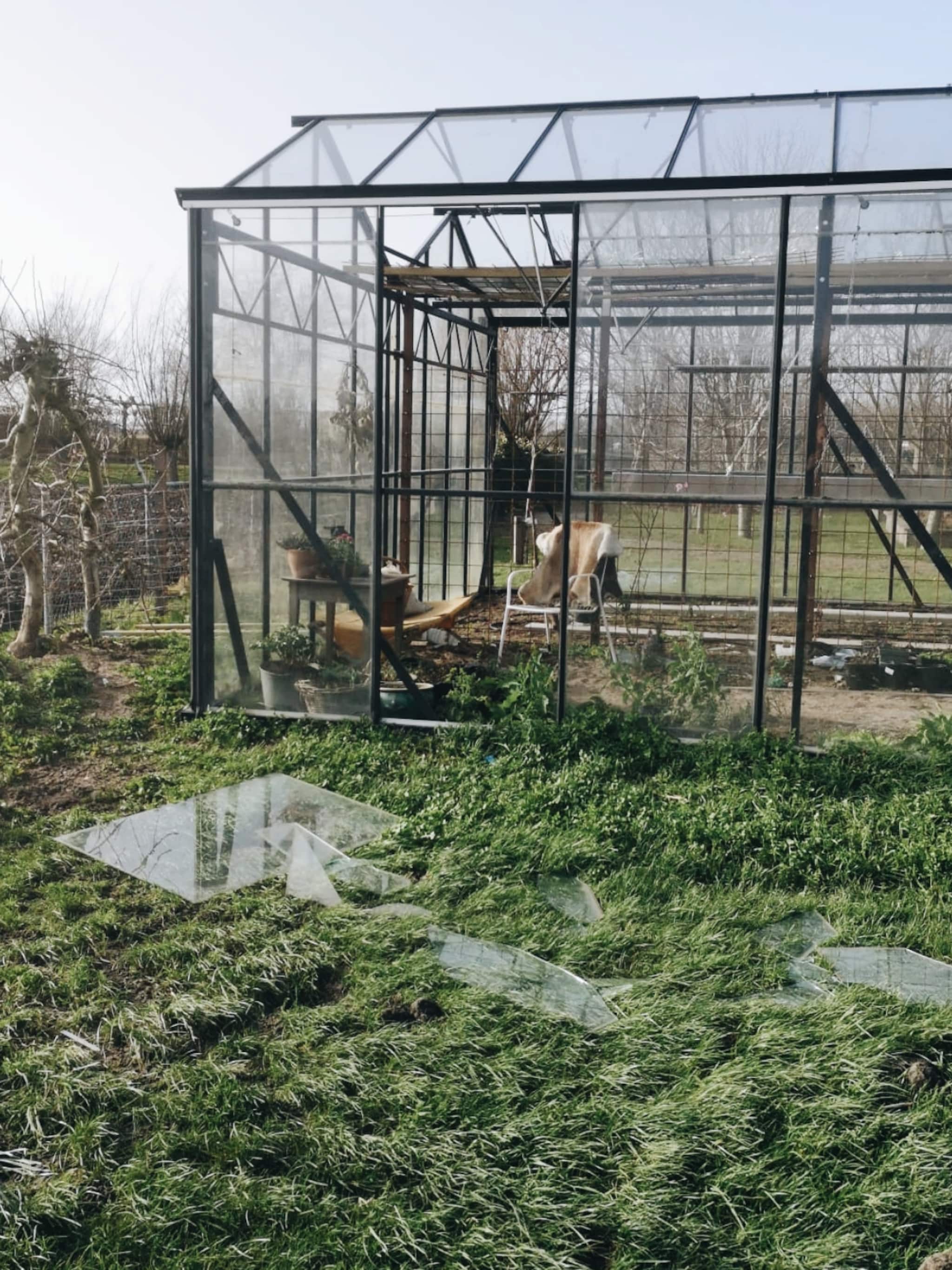 storm houdt huis in de tuin van vivian en mark miljoenen stukjes glas