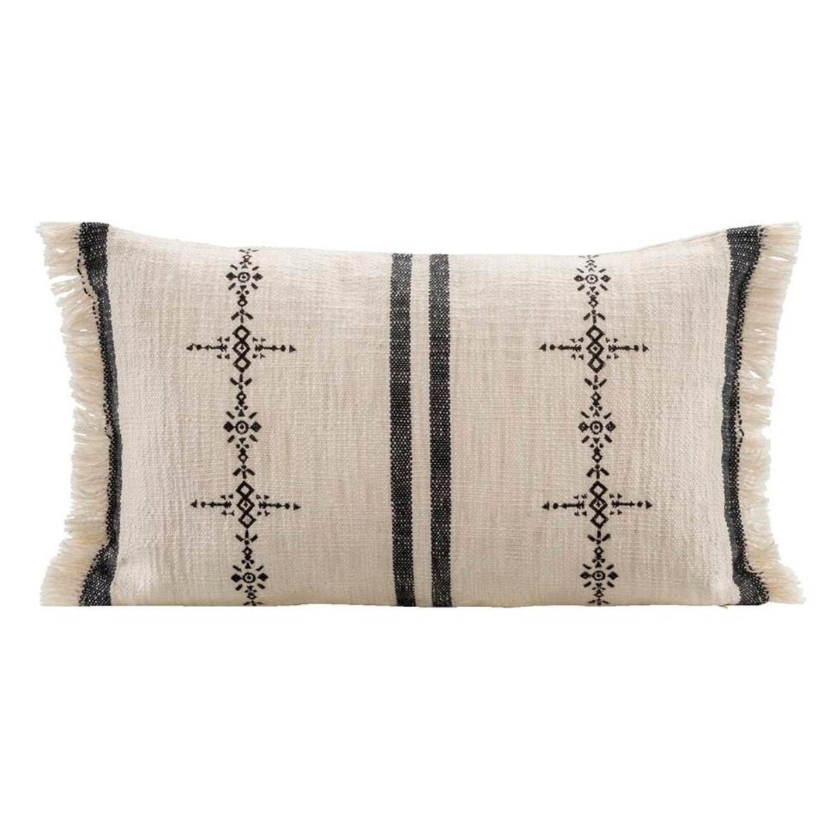 Sierkussen Xavi - off-white/zwart - 30x50 cm, € 14,99,- (leenbakker.nl). Leenbakker.nl