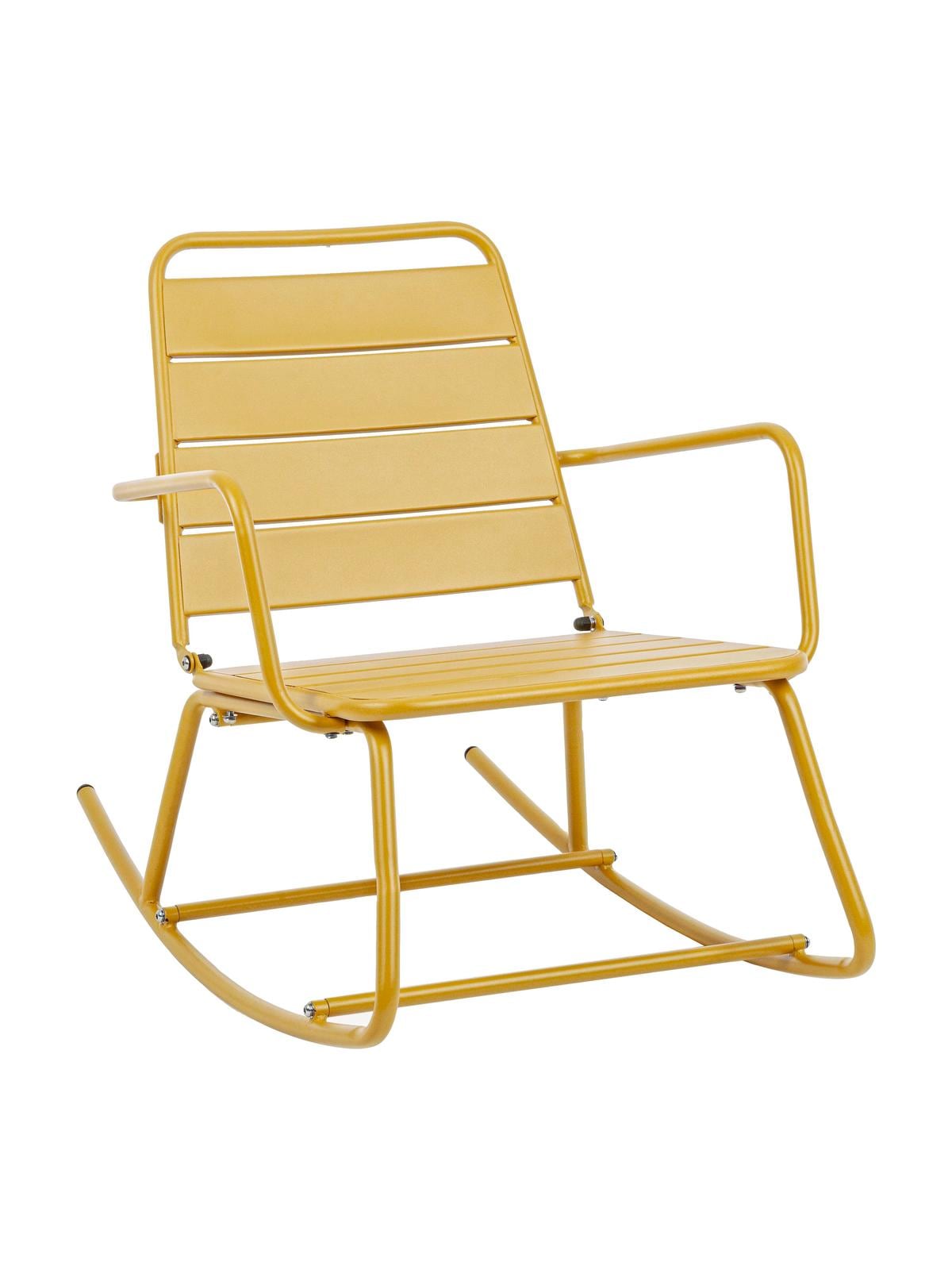 Gele gepoedercoat stale tuin schommelstoel Lillian van Bizzotto, 63x90x74 cm (bxdxh), (westwing.nl). westwing.nl | Bizzotto